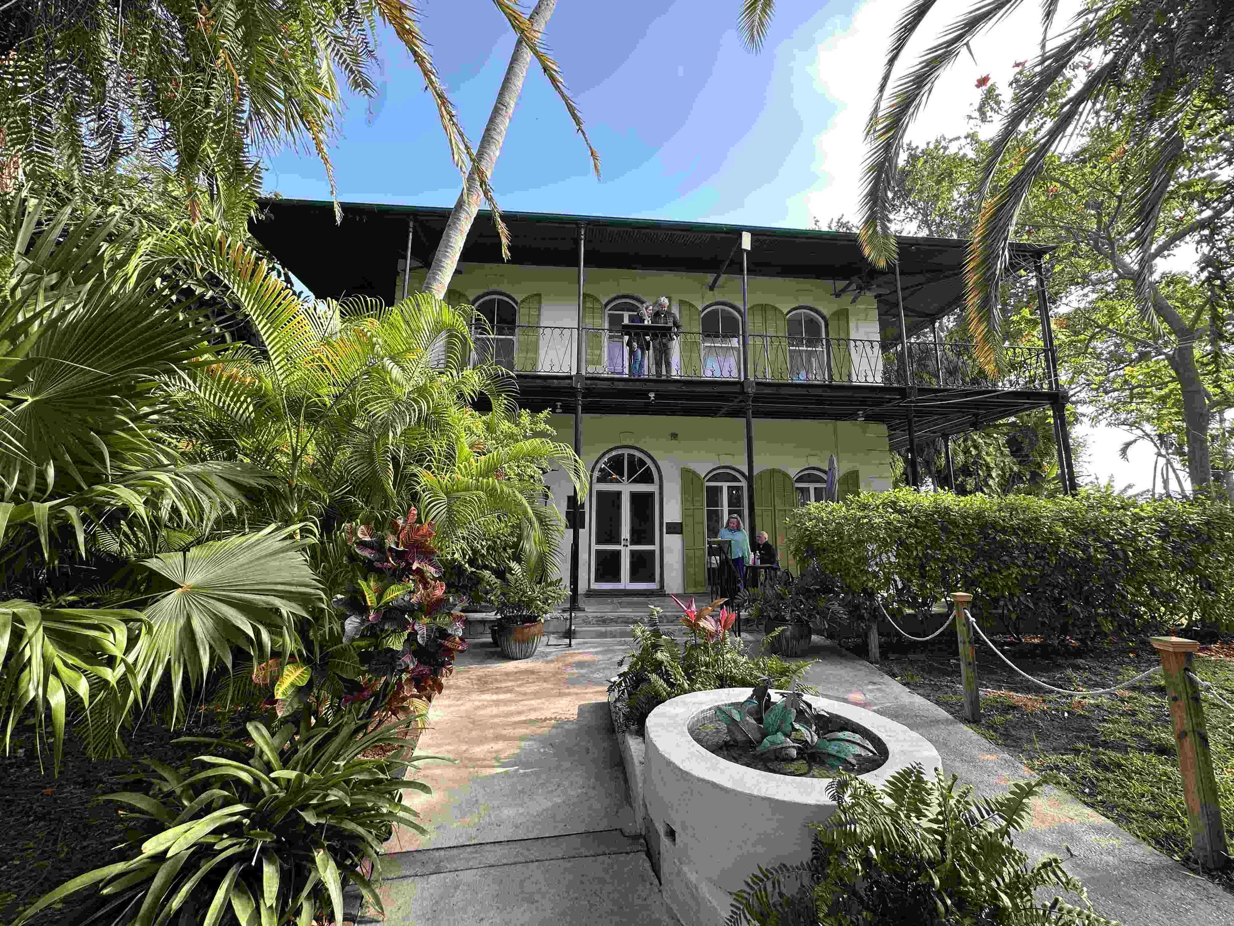 41 - We had sunny weather for our last day in Key West, which started with a visit to Ernest Hemingway's house. Hemingway. was an American novelist, short-story writer, and journalist, known for an economical, understated style. He has been romantici