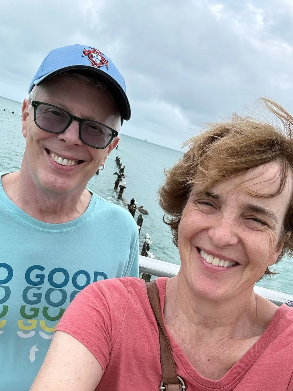 10 - The two of us, with the Gulf of Mexico behind.