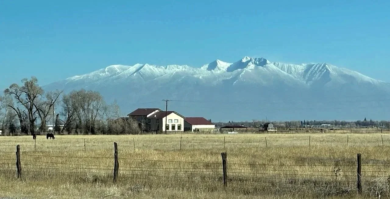 43 - Almost home as we drive through southern Colorado.  Those are the Sangre de Cristo Mountains in the background.  