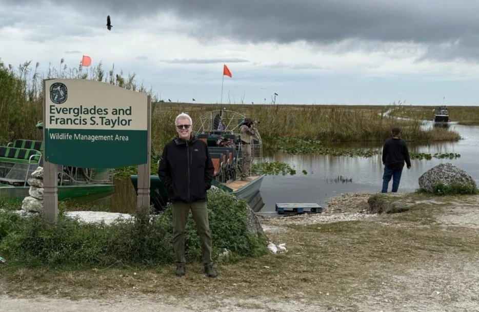 54 - Rick is rarin' to go on an Everglades airboat tour.