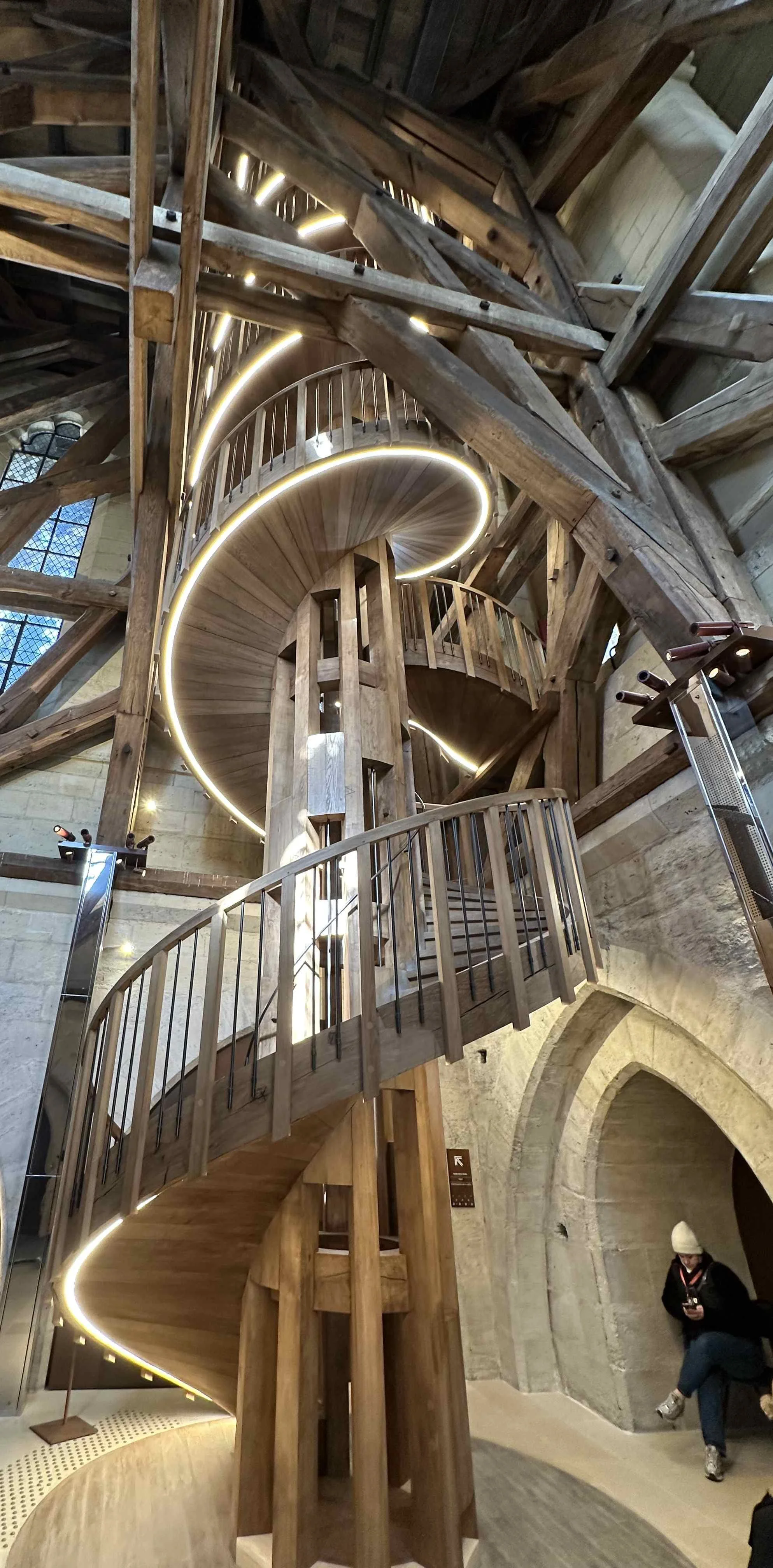 27 - The bell towers have lots of new wood and a new spiral staircase.  