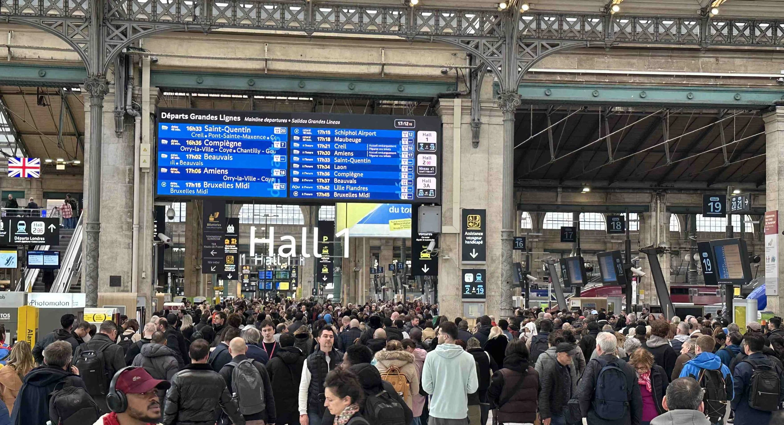 04 - Passing through the incredibly busy Gare du Nord train station in Paris.  We've been through there quite a few times, but never when it was so busy.