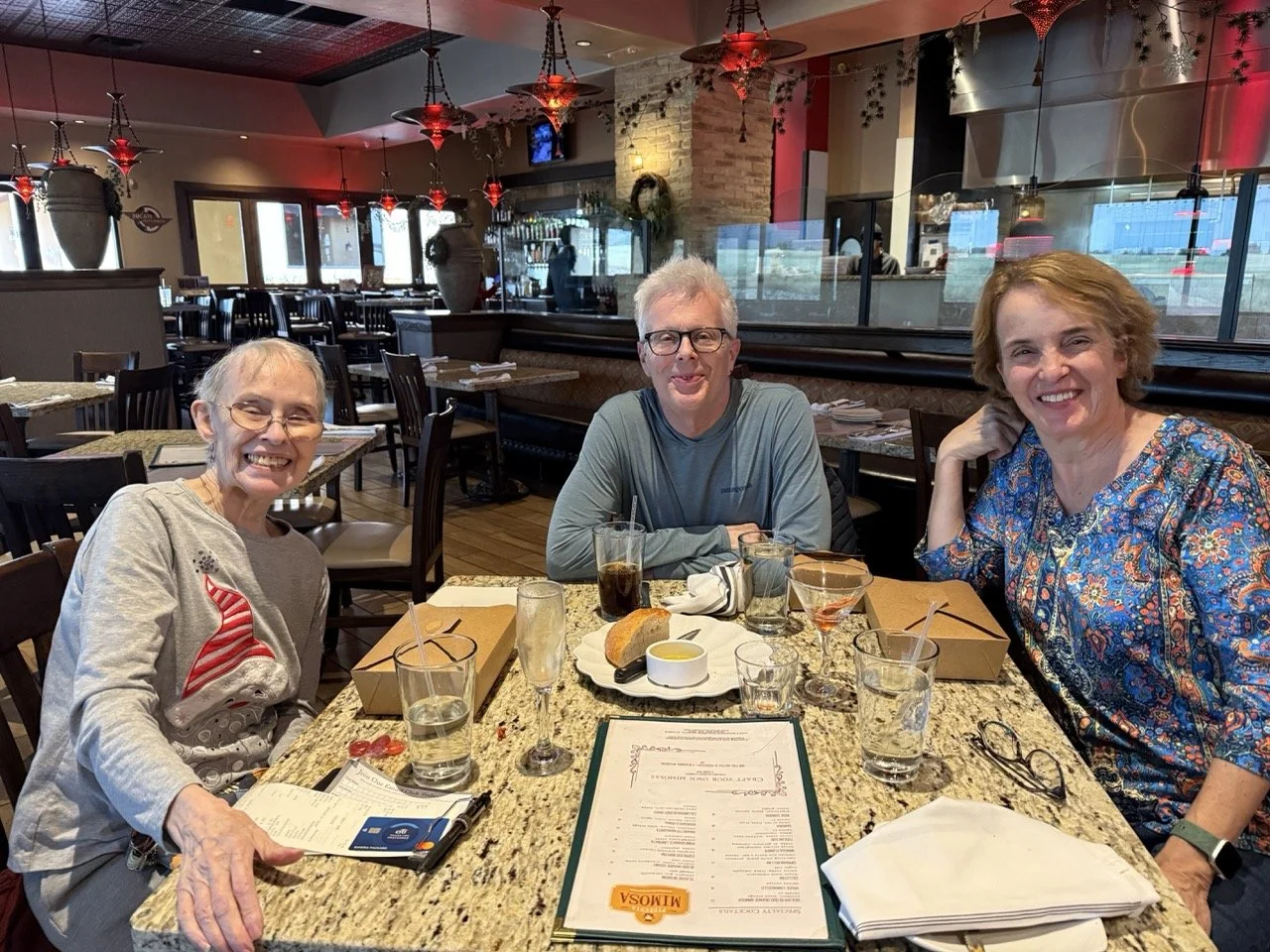 25 - Christmas Eve lunch with Sandy at a nice Italian restaurant near Sierra Vista.