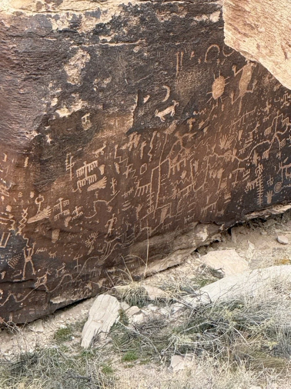 37 - "Newspaper Rock." These petroglyphs were created by ancestral Puebloan people living, farming, and hunting along the Puerco River between 650 and 2,000 years ago.