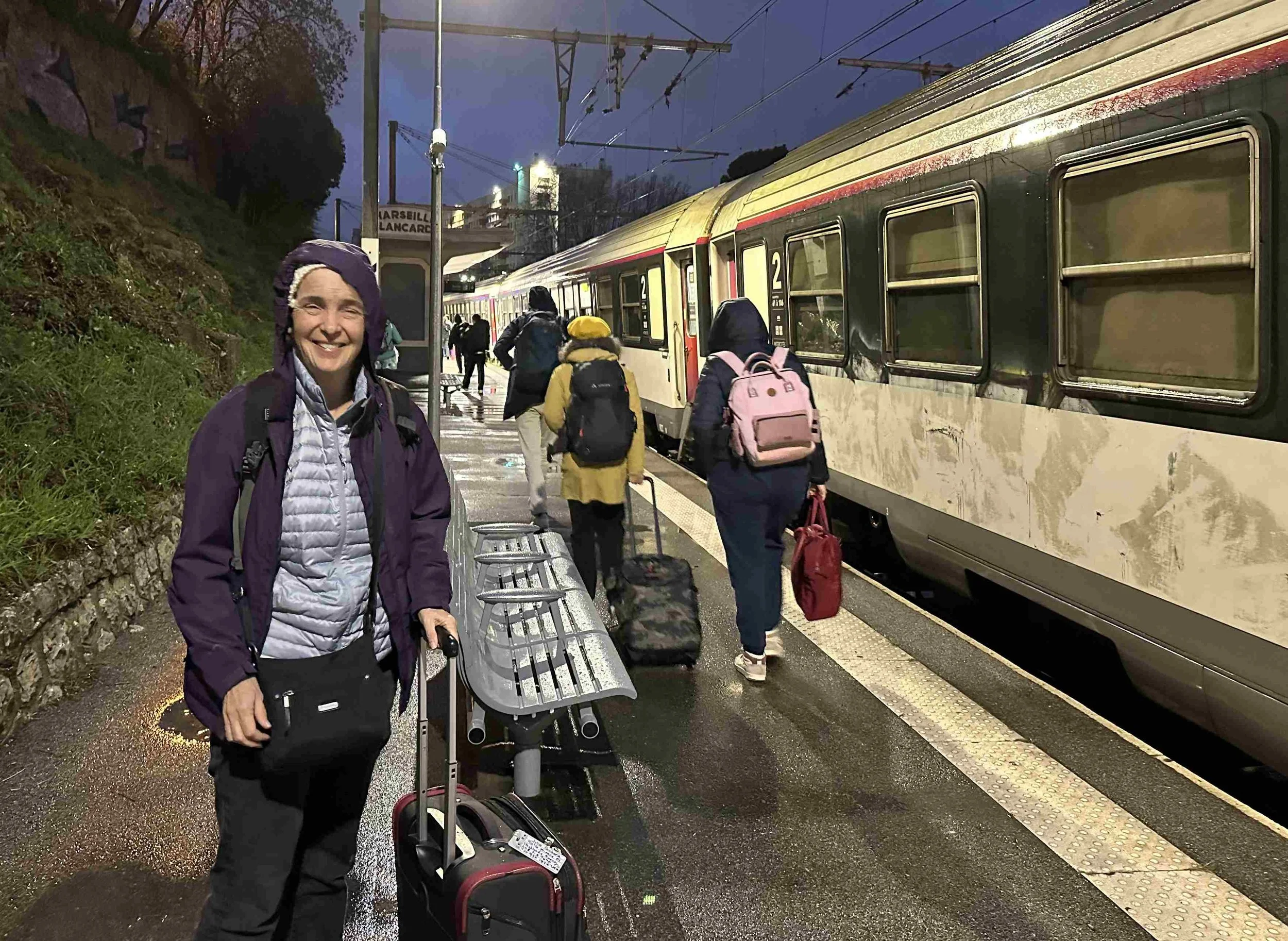 41 - There was unfortunately more rain waiting for us at our first Marseille train station.