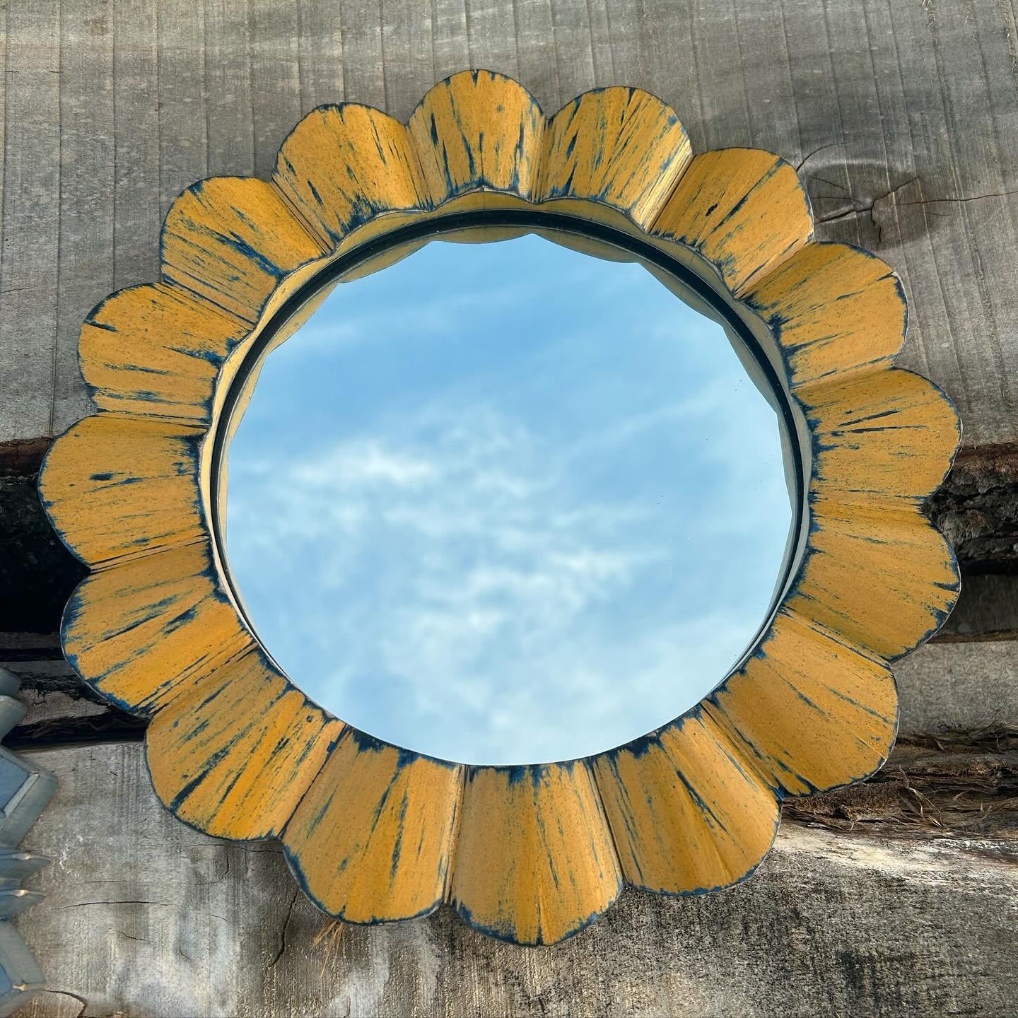 Three little bandsaw carved and painted mirrors - they&rsquo;ll be heading to the @smithsoniancraftshowsswc with me in just a short couple of weeks. Hope to see you there!! May 1-5 in the beautiful @nationalbuildingmuseum in DC