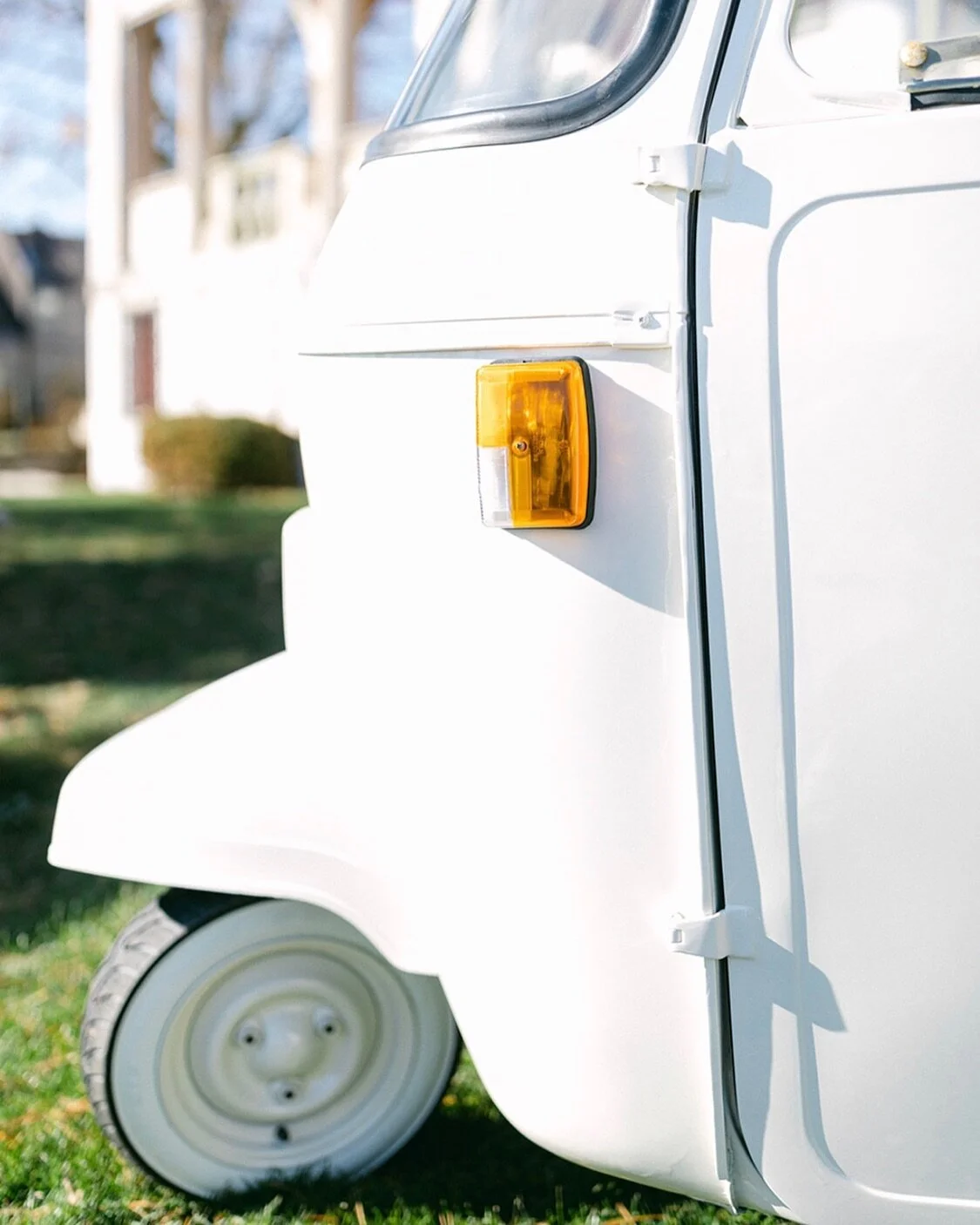 An Italian History. 
Nova, our vintage 1974 three-wheel Ape, pronounced (ah-peh) ape being Italian for bee, has a rich history of more than seventy years. 

The Piaggio Ape three-wheeled vehicle was created for commercial use purposes, transporting g