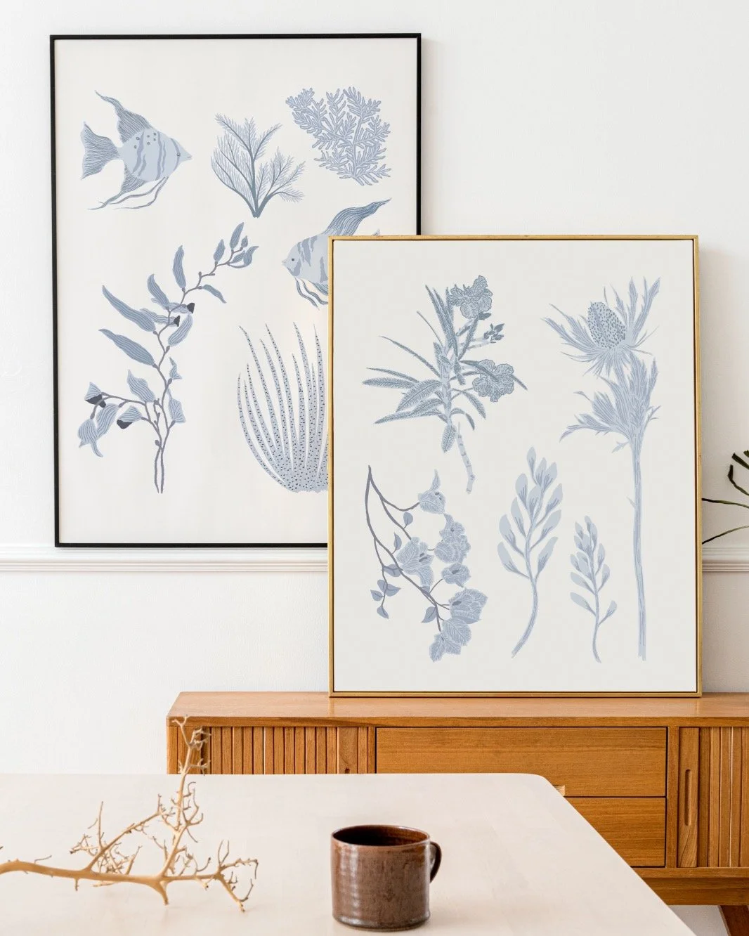 Ocean botanicals in soothing blue tones.⁣ 🌊
⁣
For me, one of the most enjoyable aspects of being an artist is researching different botanicals based on a theme. For these, I looked up different plants that grew in or near the ocean and it's always s