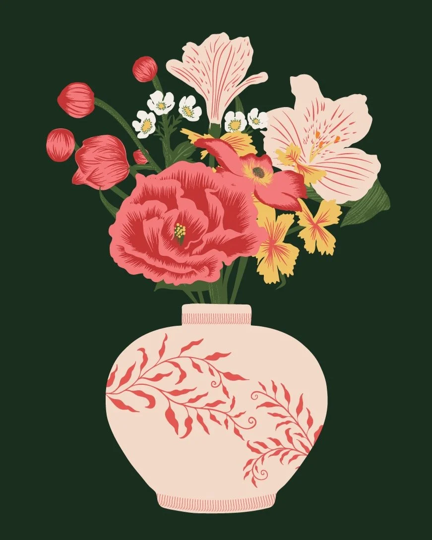 Hey! How is everyone? 🥰 Here is a burst of pretty blooms for the @slowdownstudio art print call out. 🌺✨🎨⁣
⁣
⁣
#slowdownprint2026⁣
⁣