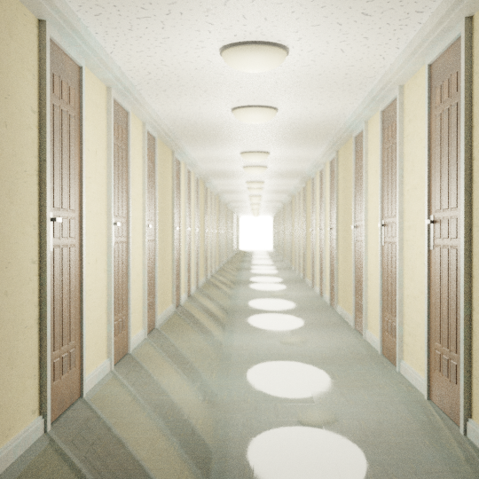 A typical rendering of the backrooms I made to accompany a short story I wrote in my Japanese Class.