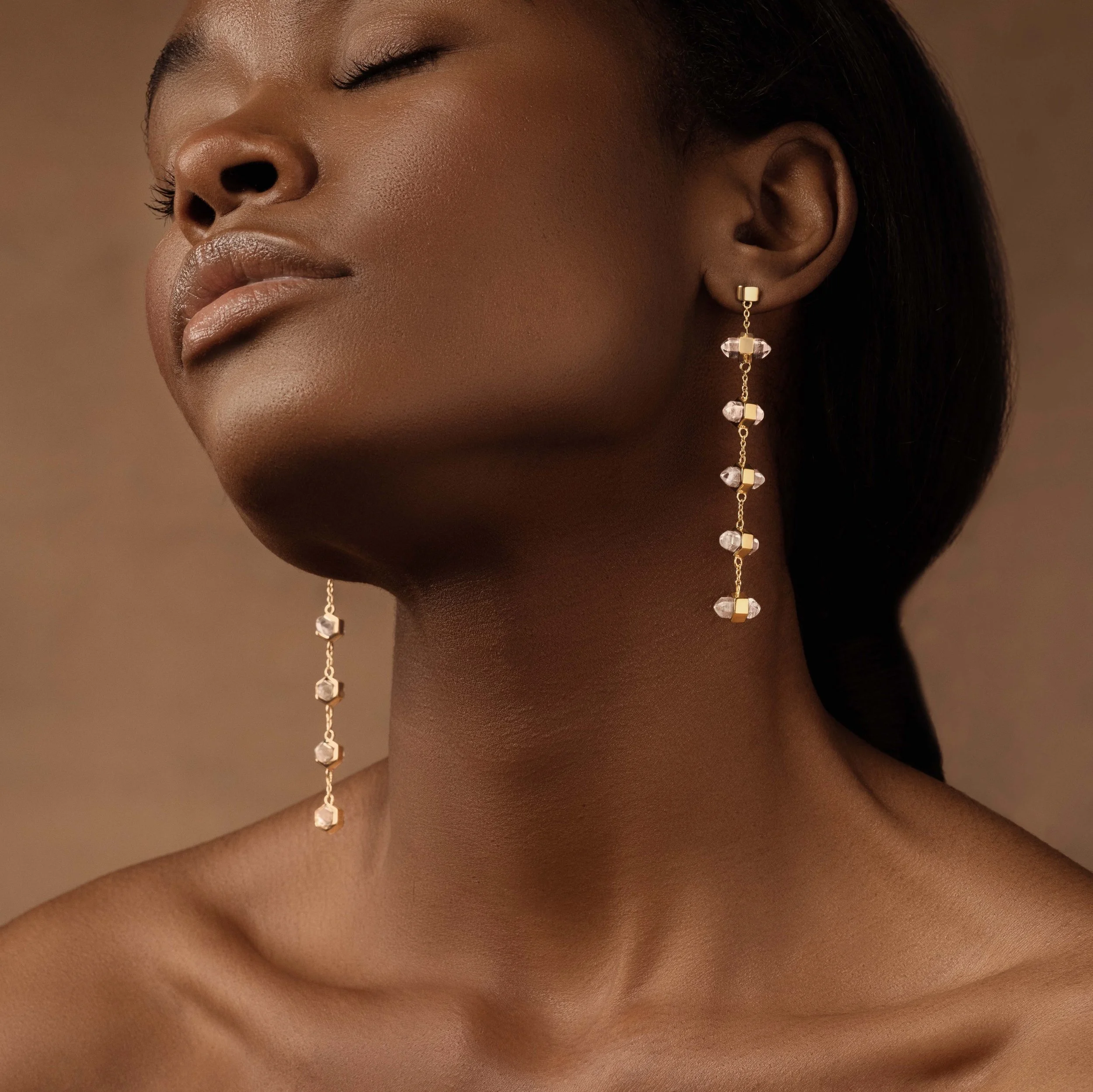 Model shot with high end retouching for fashion and jewelry brands