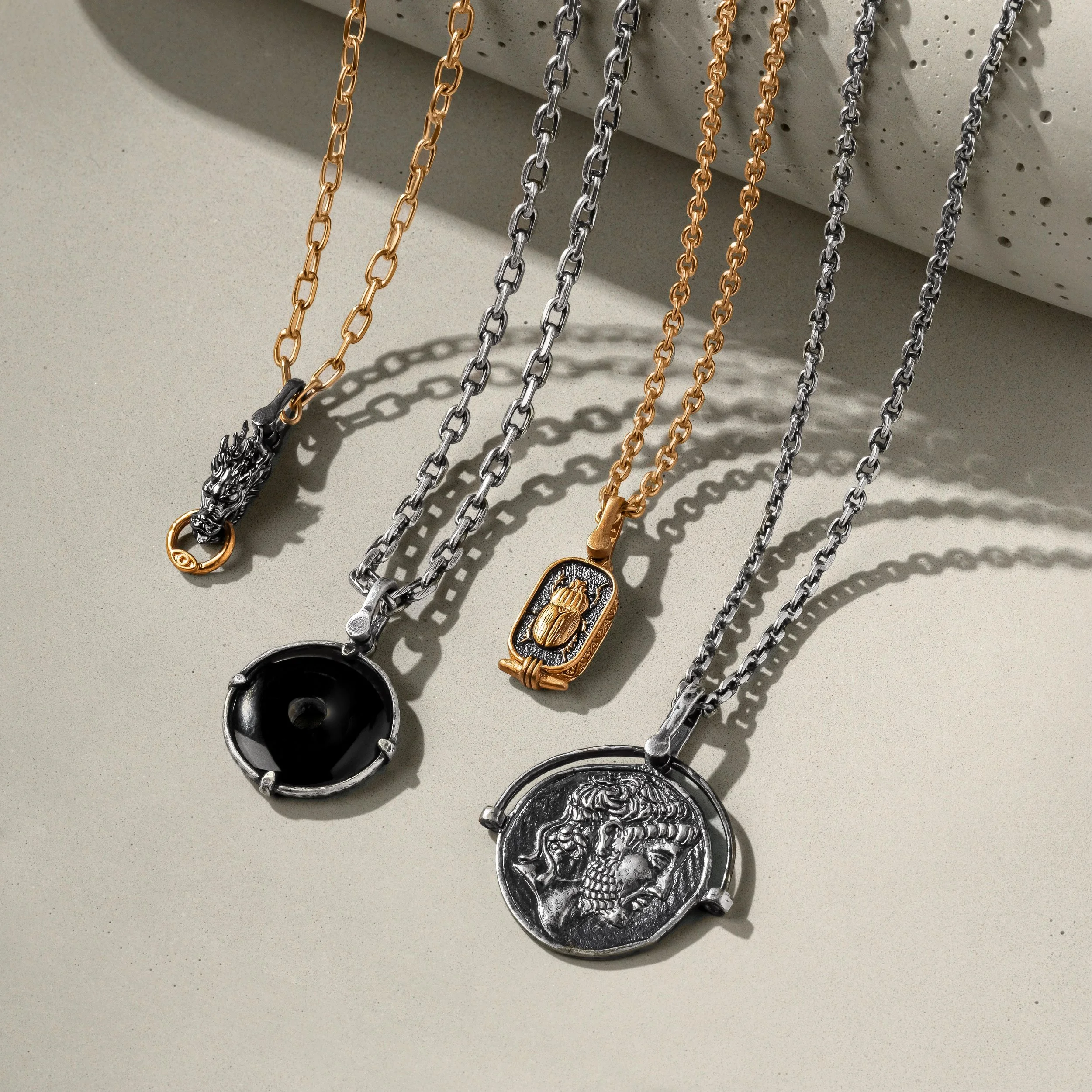 Men jewelry necklaces shot by Juan Zabala