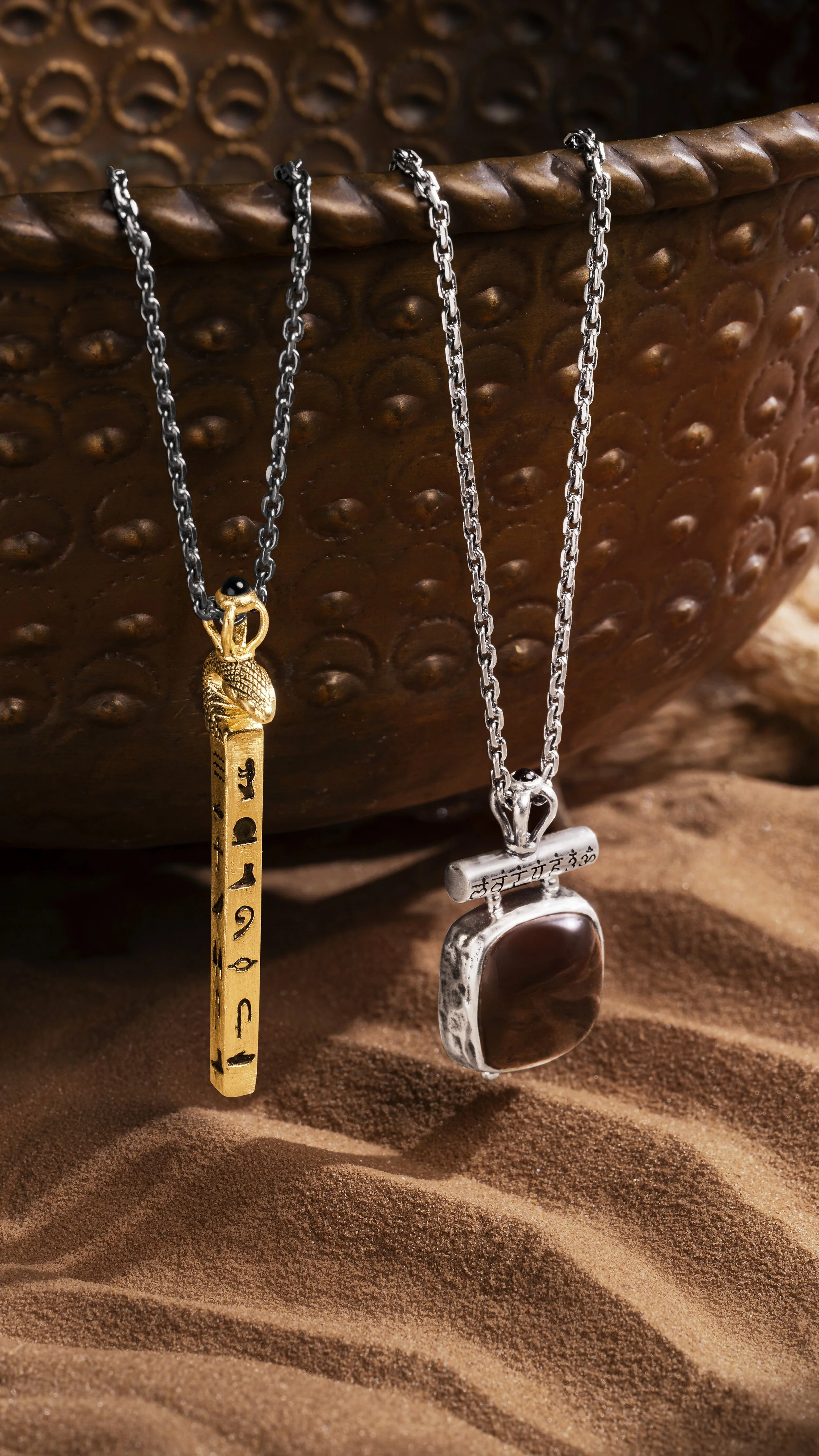 Necklace macro shot for men jewelry