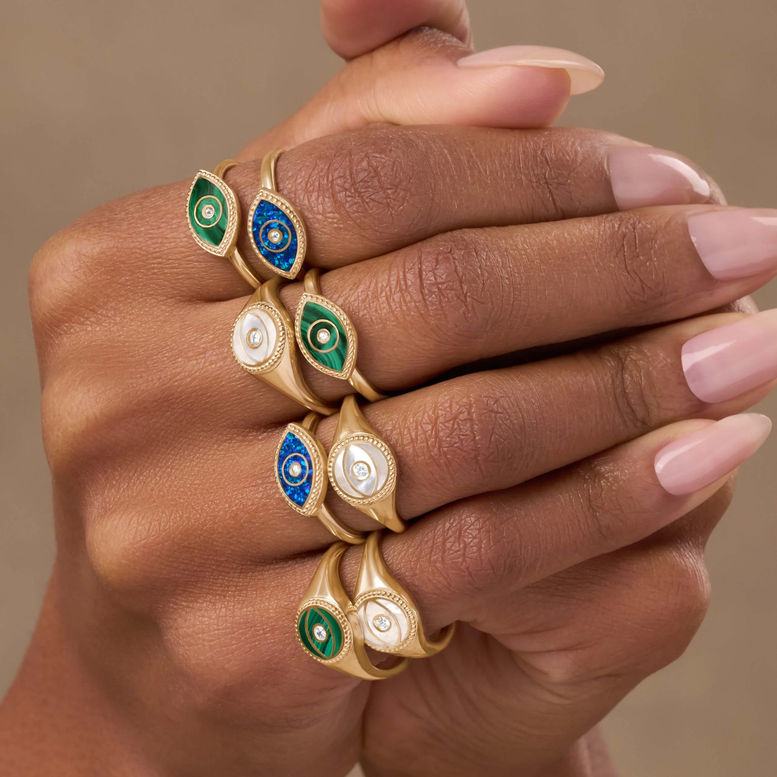 Las Vegas photography studio macro shot of luxury intentional jewelry hands with rings