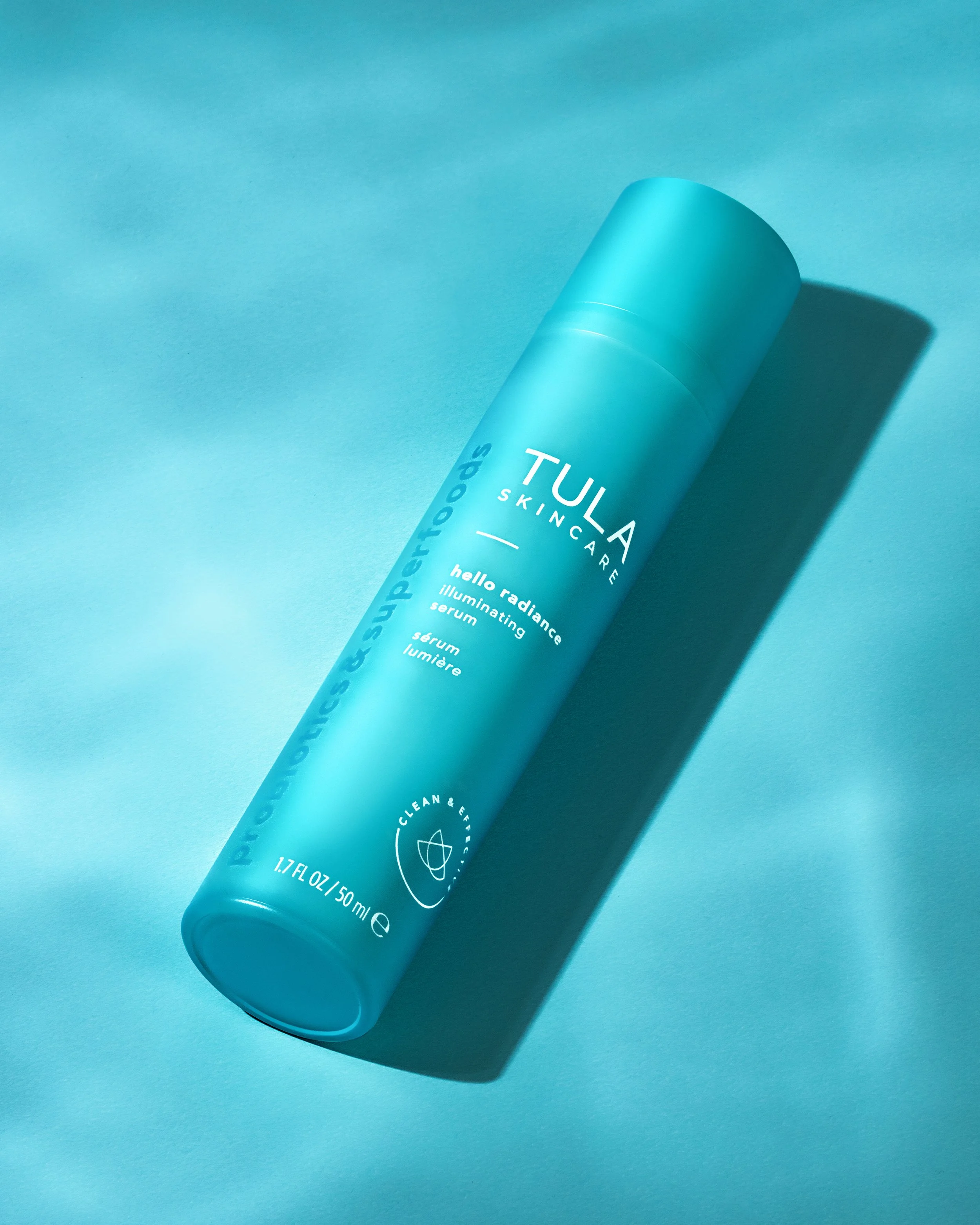 Tula Beauty campaign with blue background captured by Juan Zabala