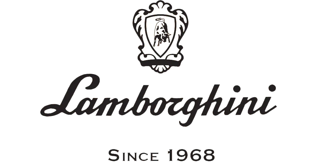 Lamborghini logo with a crest featuring a bull, the brand name 'Lamborghini' in script, and the text 'Since 1963' below.