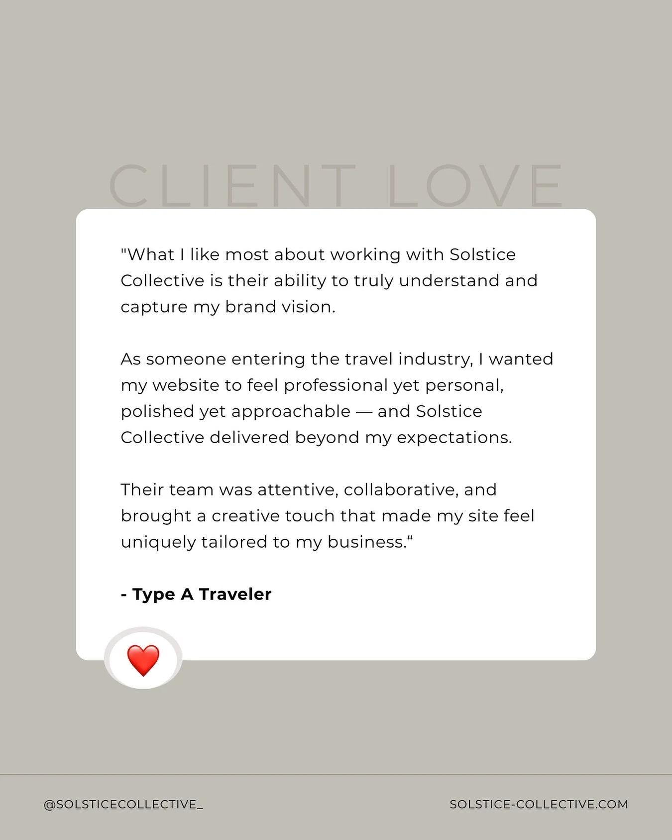 Another happy client! 💬

We loved bringing Type A Traveler&rsquo;s brand to life with a custom site that feels both polished and personal. If you&rsquo;re dreaming of a website that captures your vision and connects with your audience, we&rsquo;re h