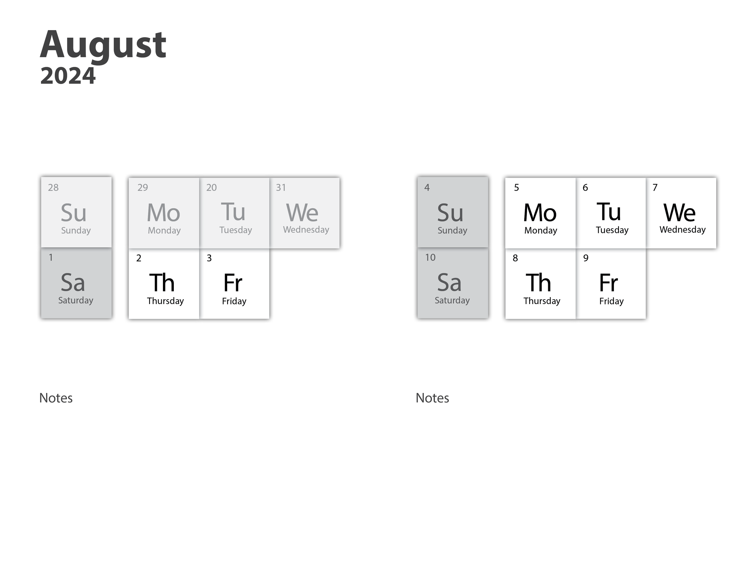 August Example Spread