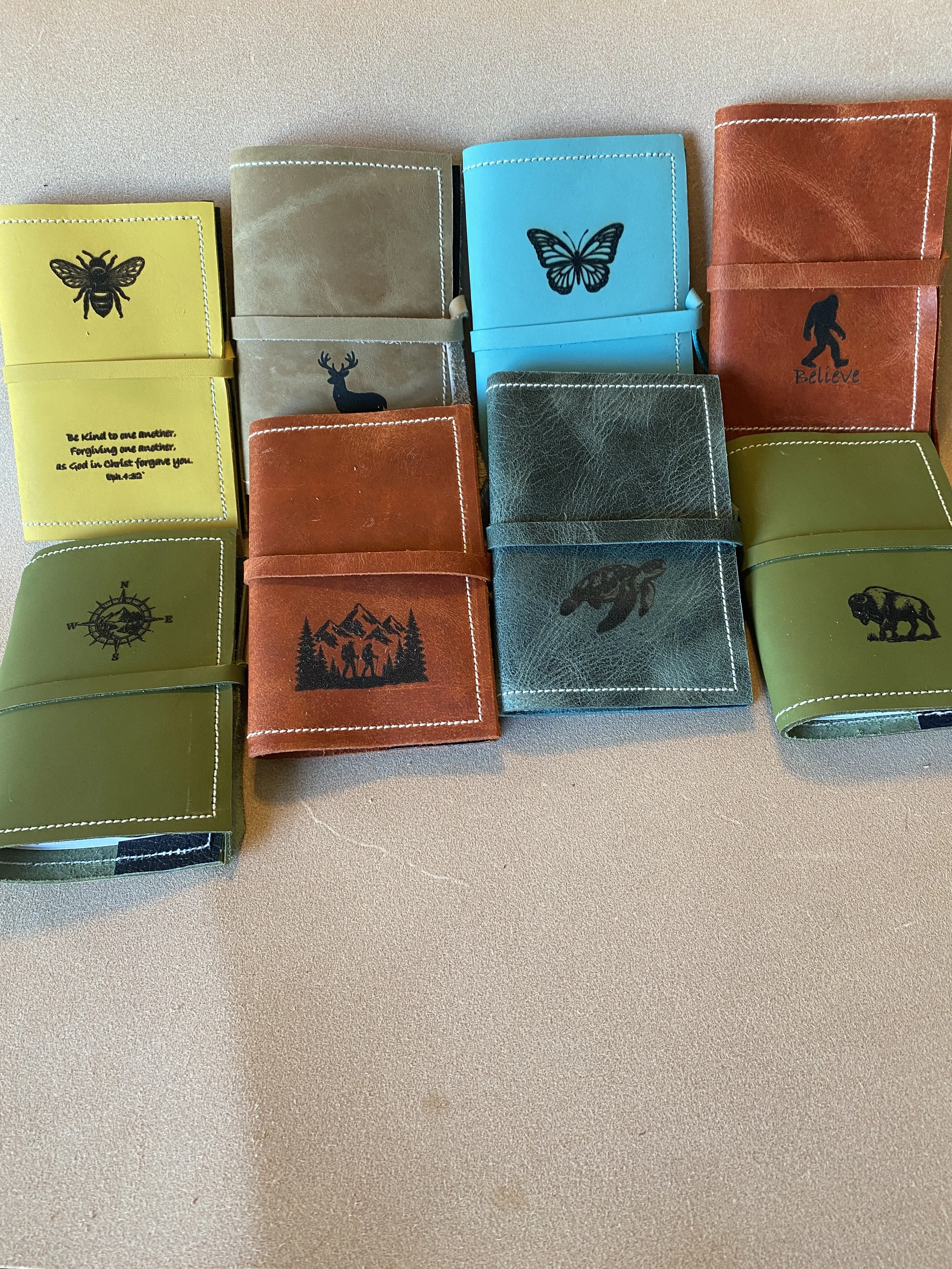Small Pocket journal with custom engraving SET of 8 ($ 9ea.)