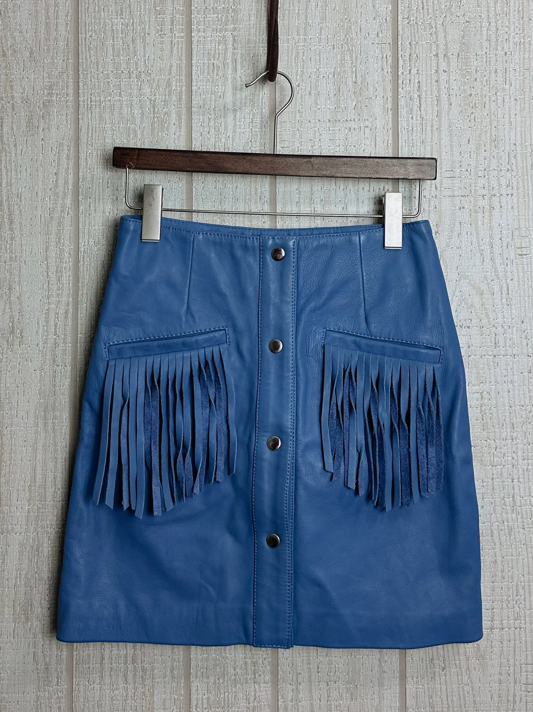 Leather Fringe Skirt