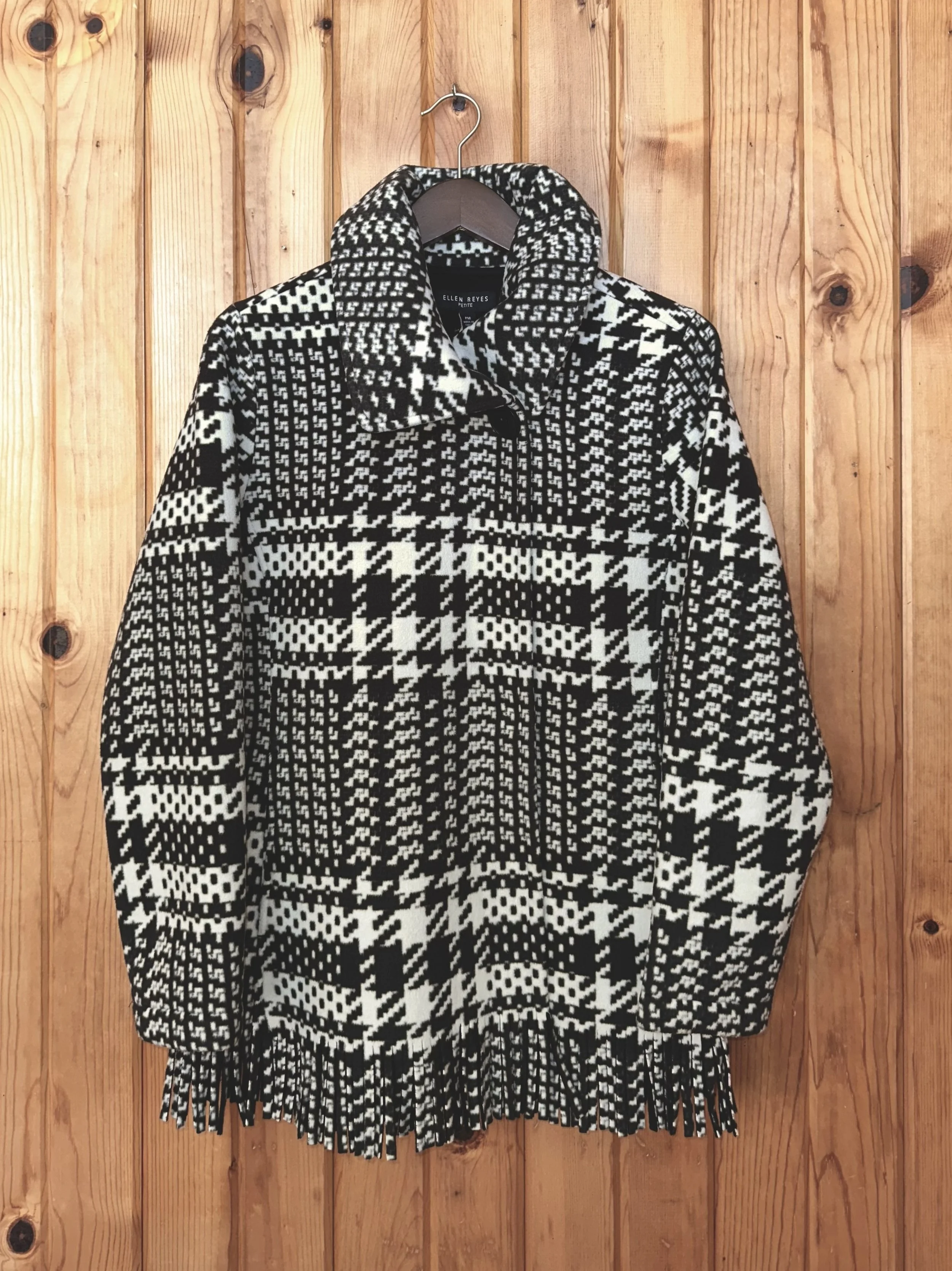 Houndstooth Fleece Coat