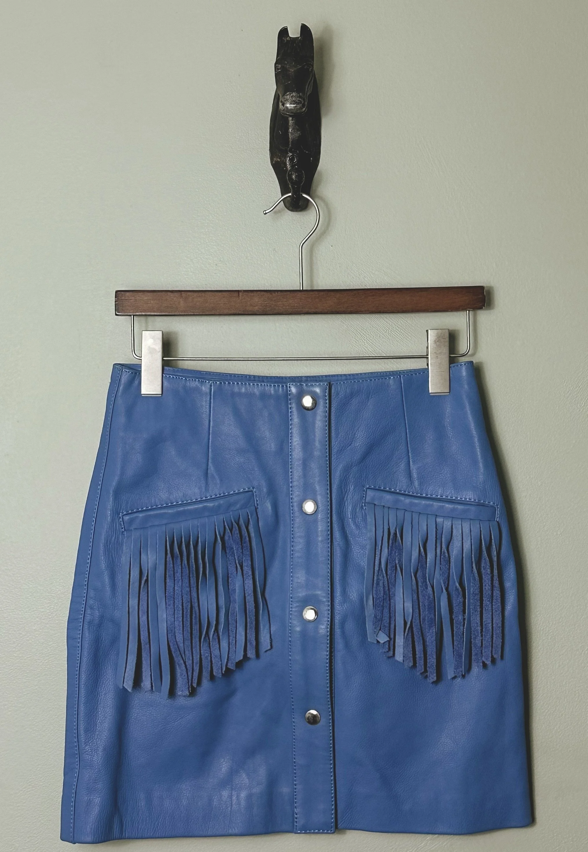 Leather Fringe Skirt