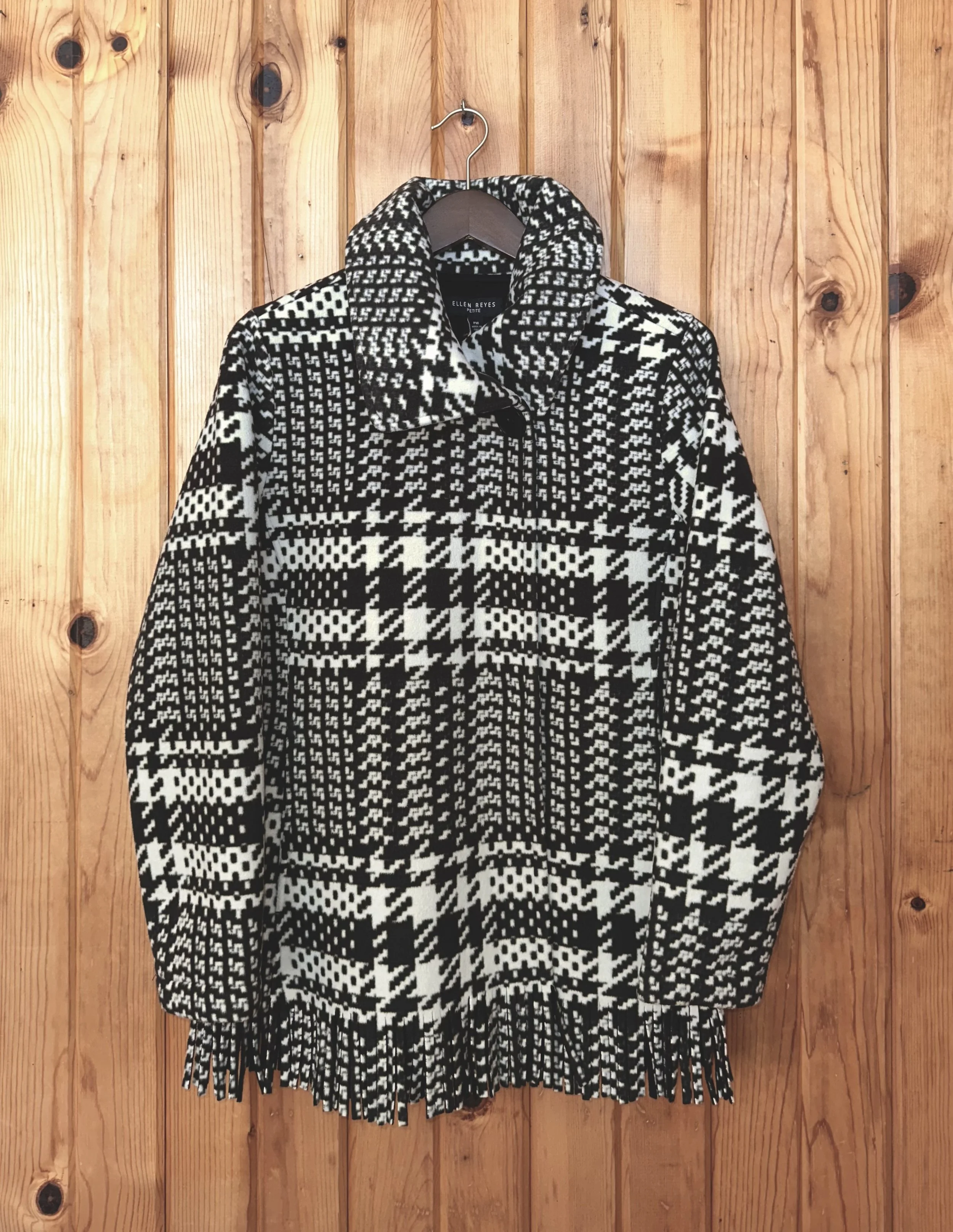 Houndstooth Fleece Coat