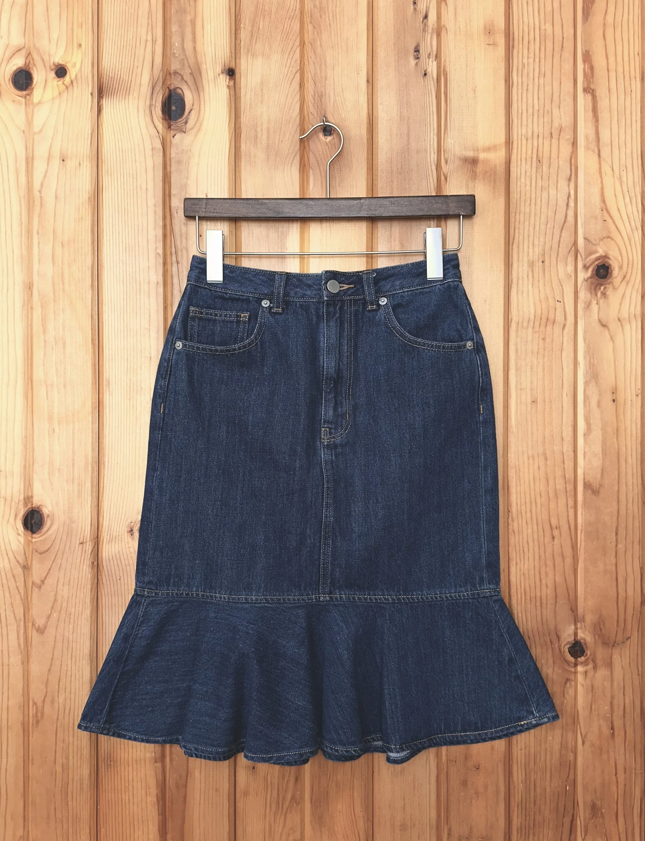 Denim Trumpet Skirt
