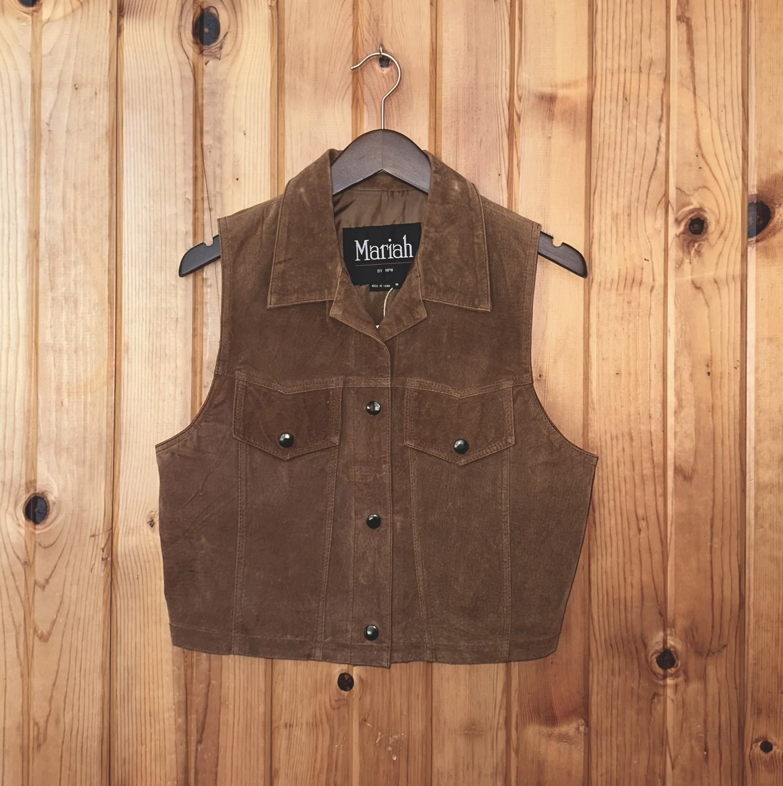 Western Leather Vest-Made by Mariah