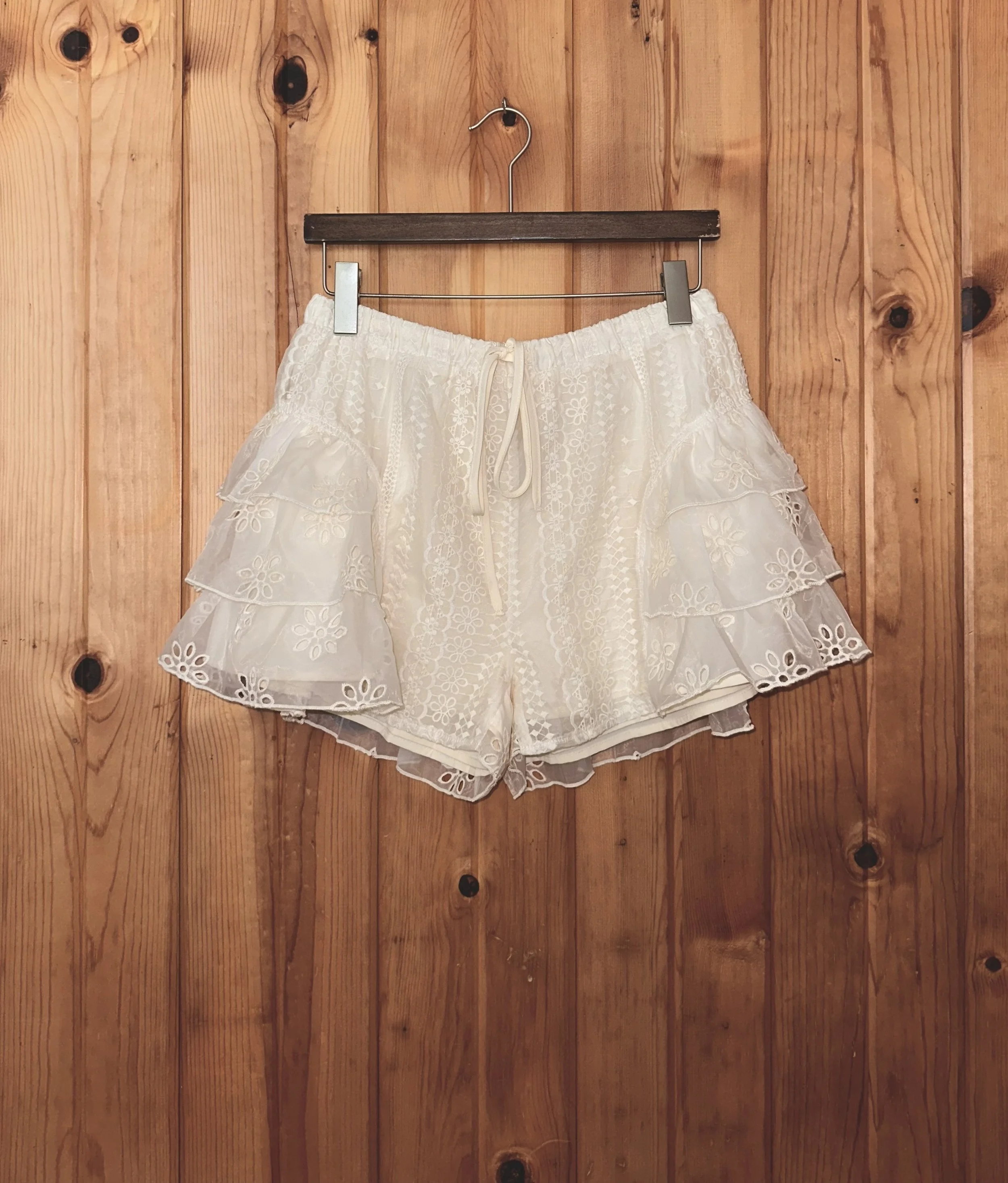 Eyelet Ruffle Shorts