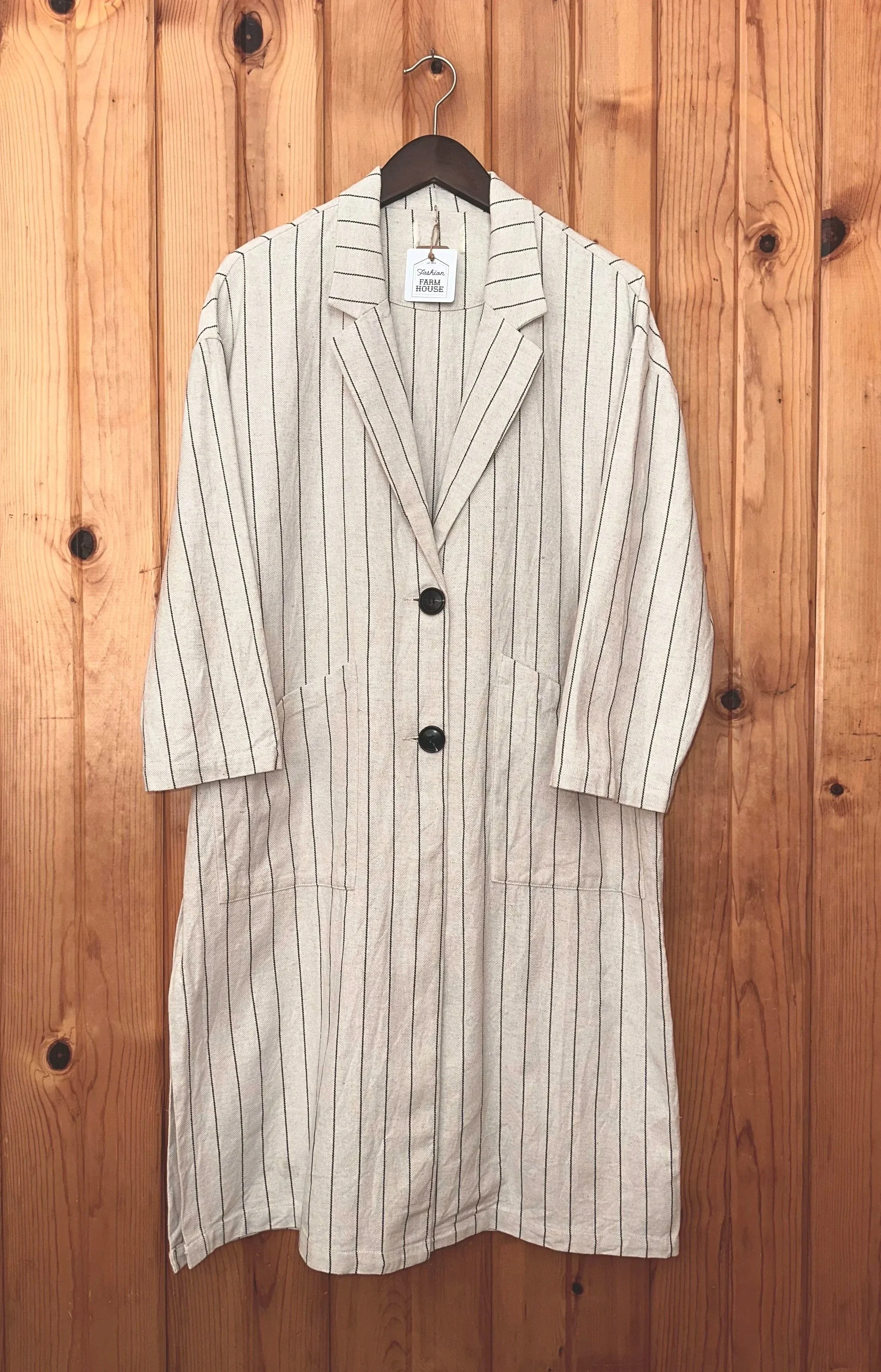 Pinstripe Linen Jacket