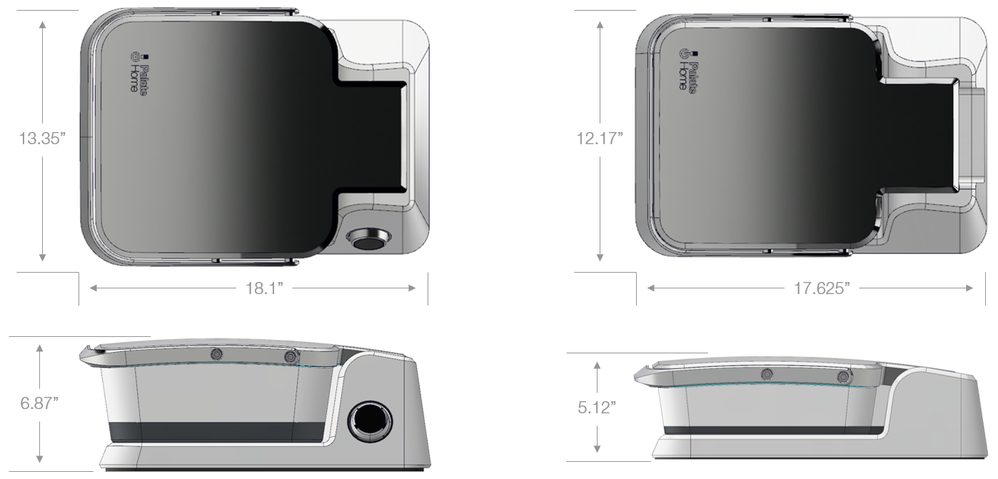 Cinder Sensing Cooker concept refinement dimensions comparison