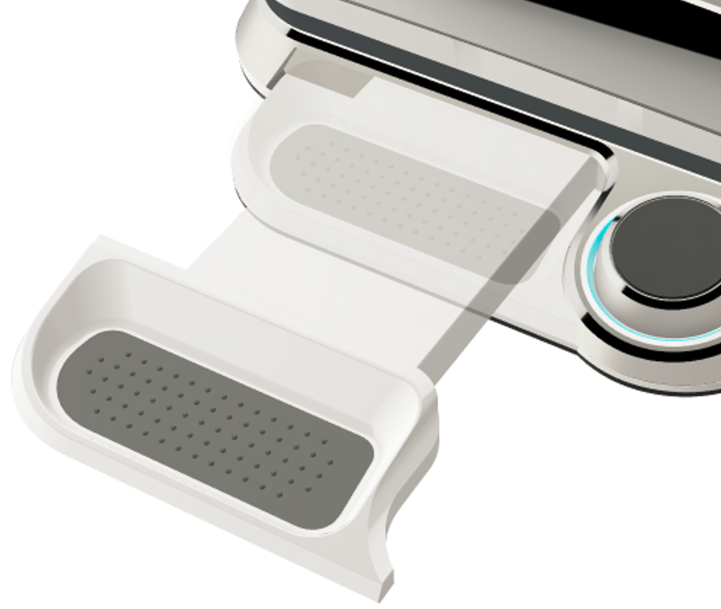 Cinder Sensing Cooker grease management tray close-up view