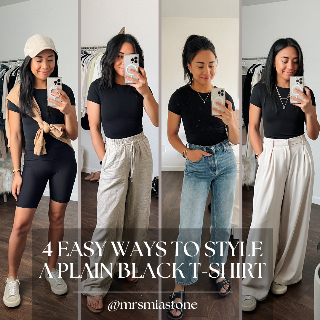 4 Easy Ways To Style A Plain Black T-shirt For Spring/Summer