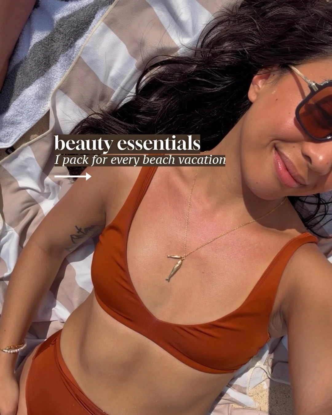 Beauty essentials I pack for every beach vacation ☀️🌺🏝️ I especially have a hard time finding mineral sunscreen that doesn&rsquo;t leave white cast because of my skin tone and these ones are certified gold! Lmk if you&rsquo;d like me to do a roundu