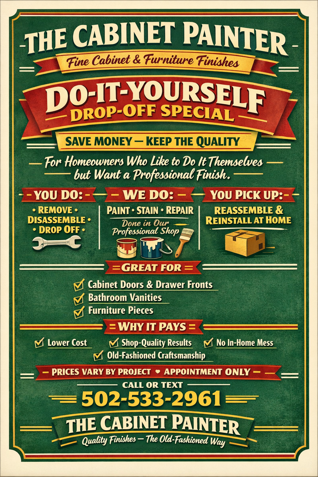 Do-it-Yourself  Drop-Off Special 