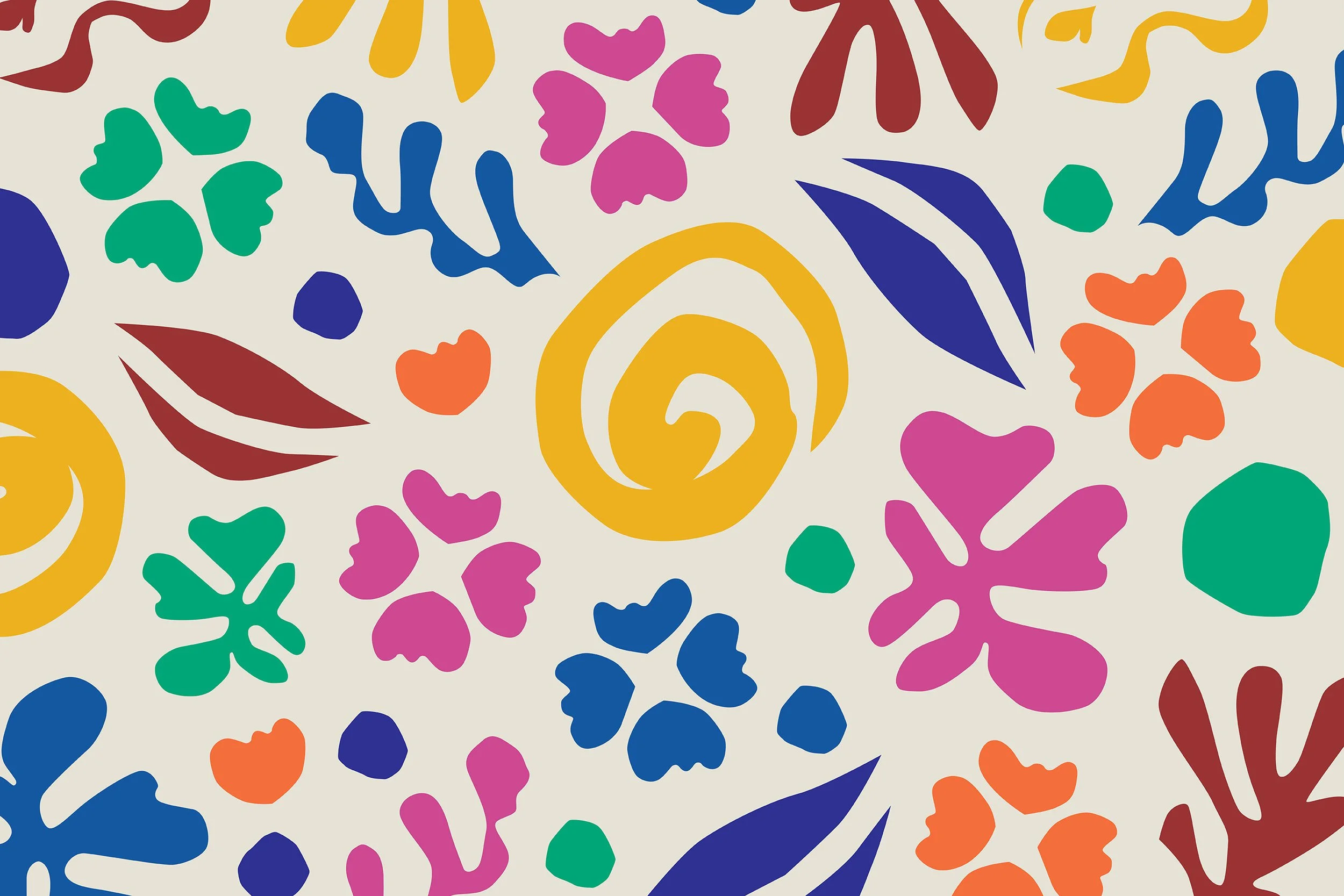 Henri Matisse-inspired patterns for the Preston Park Museum & Grounds exhibition, designed by Studio Resolve