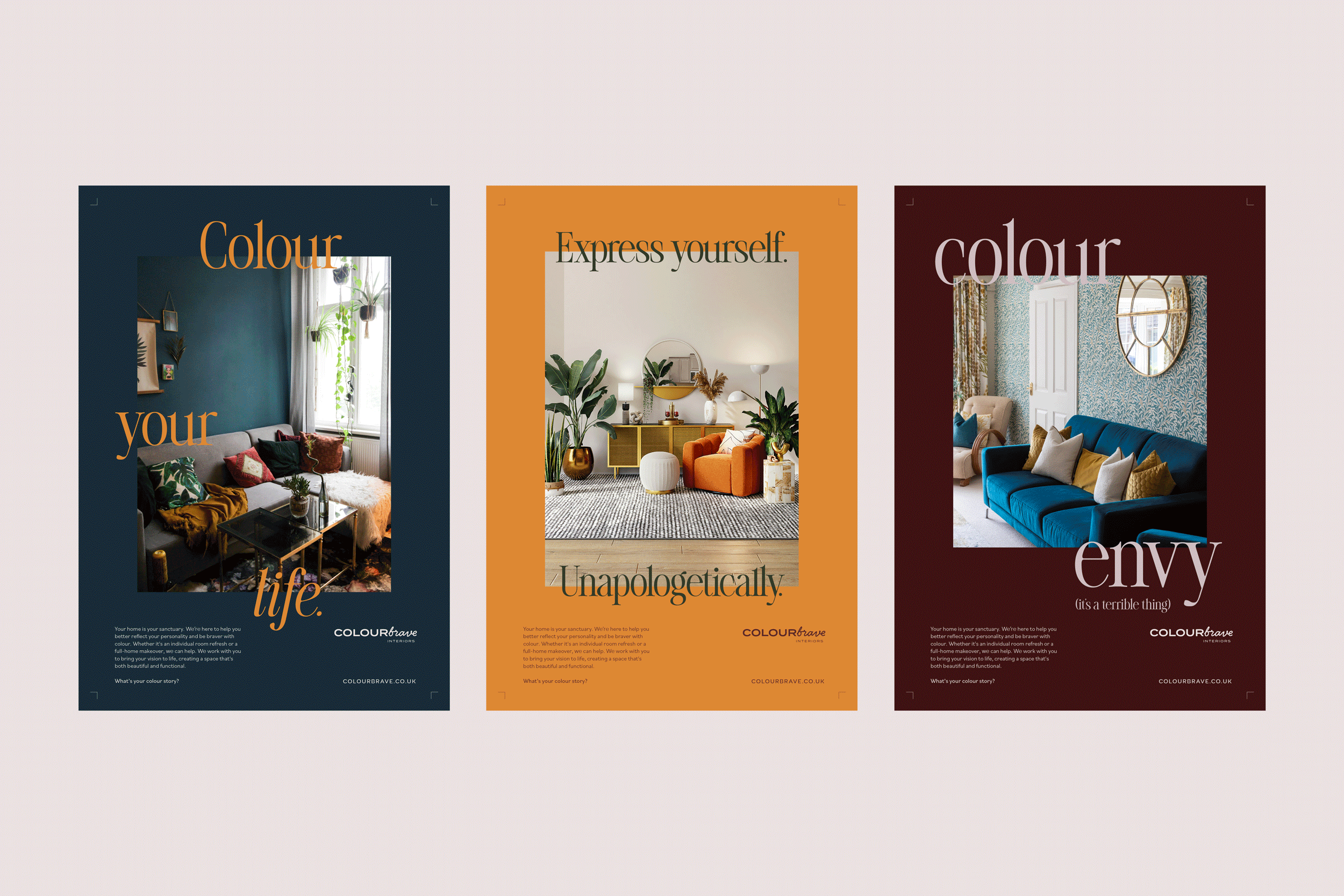 Interiors photography by Focal Point Photography mixed with some purchased stock imagery. Logo design by Lauren Woods.