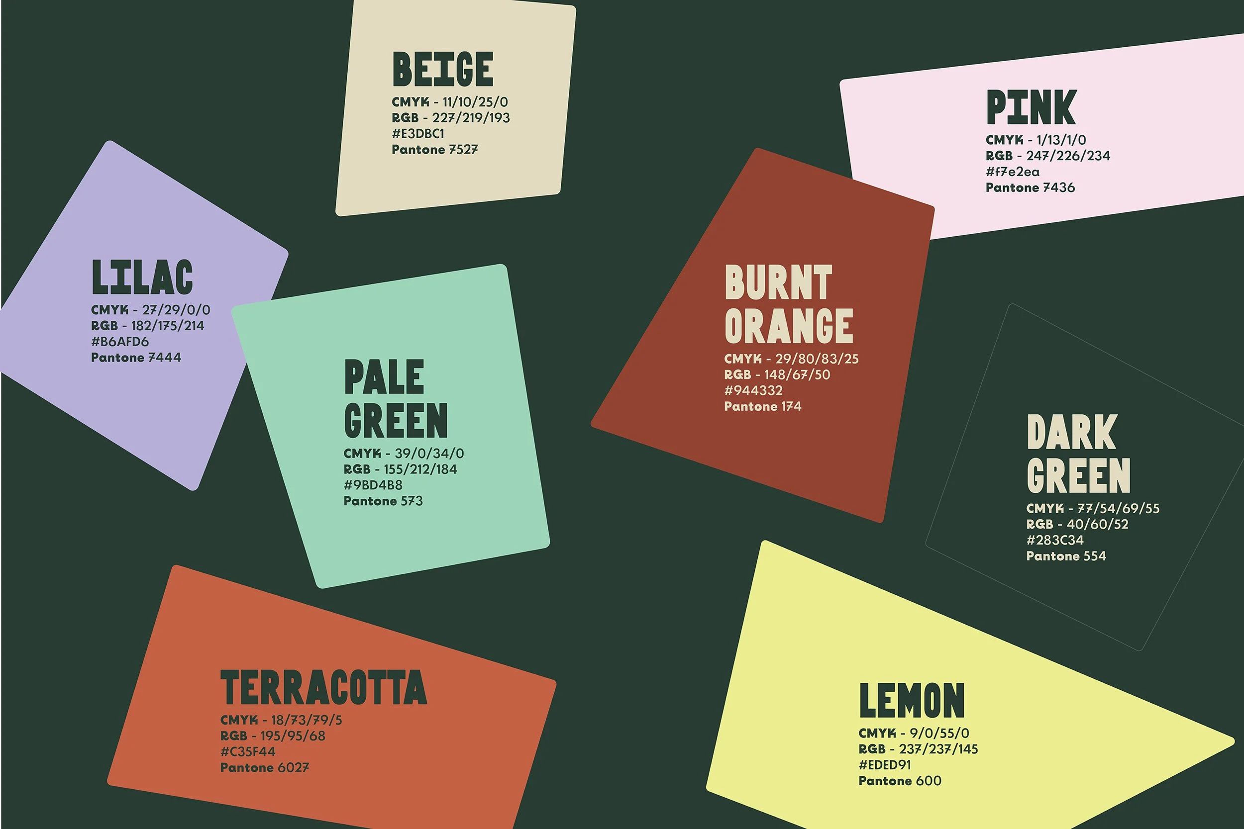 Colour palette for Nine Yards charity rebrand