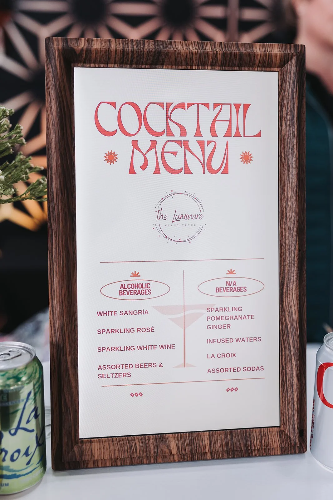Image of how to use our 11x17" digital sign to display bar signage.