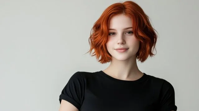 Bright vibrant red and copper hair tones with shiny healthy hair
