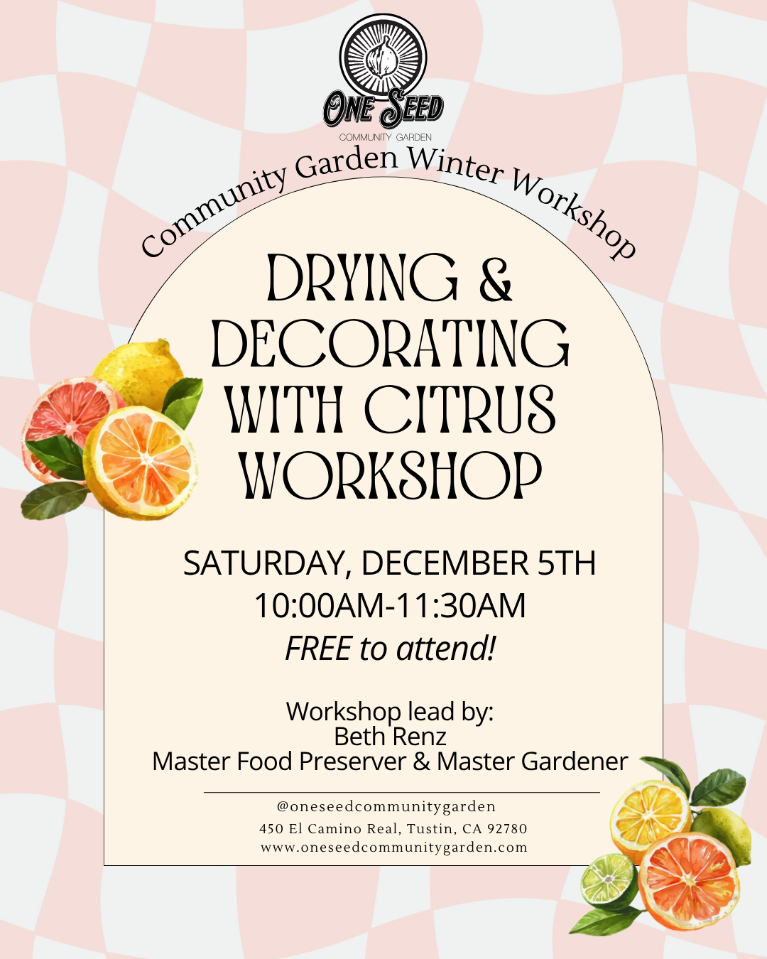 WINTER WORKSHOP: Drying &amp; Decorating with Citrus