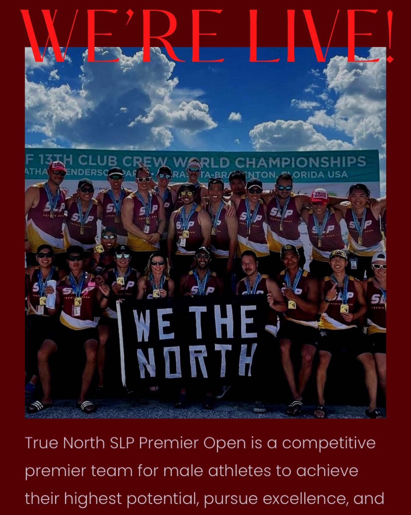 Come visit our new website:

truenorthslppremieropen.com

Interested in joining this amazing group of guys? On top of emailing us and sending us a DM here, you can contact us via our brand new website!!!

@dragonboatcanada

#slppremieropen #truenorth