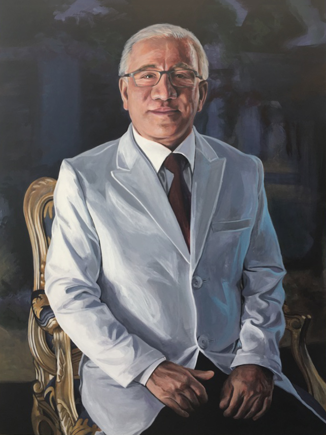 Portrait of Bahman Guyron, c/o University Hospitals, 40x30 acrylic on canvas, 2020