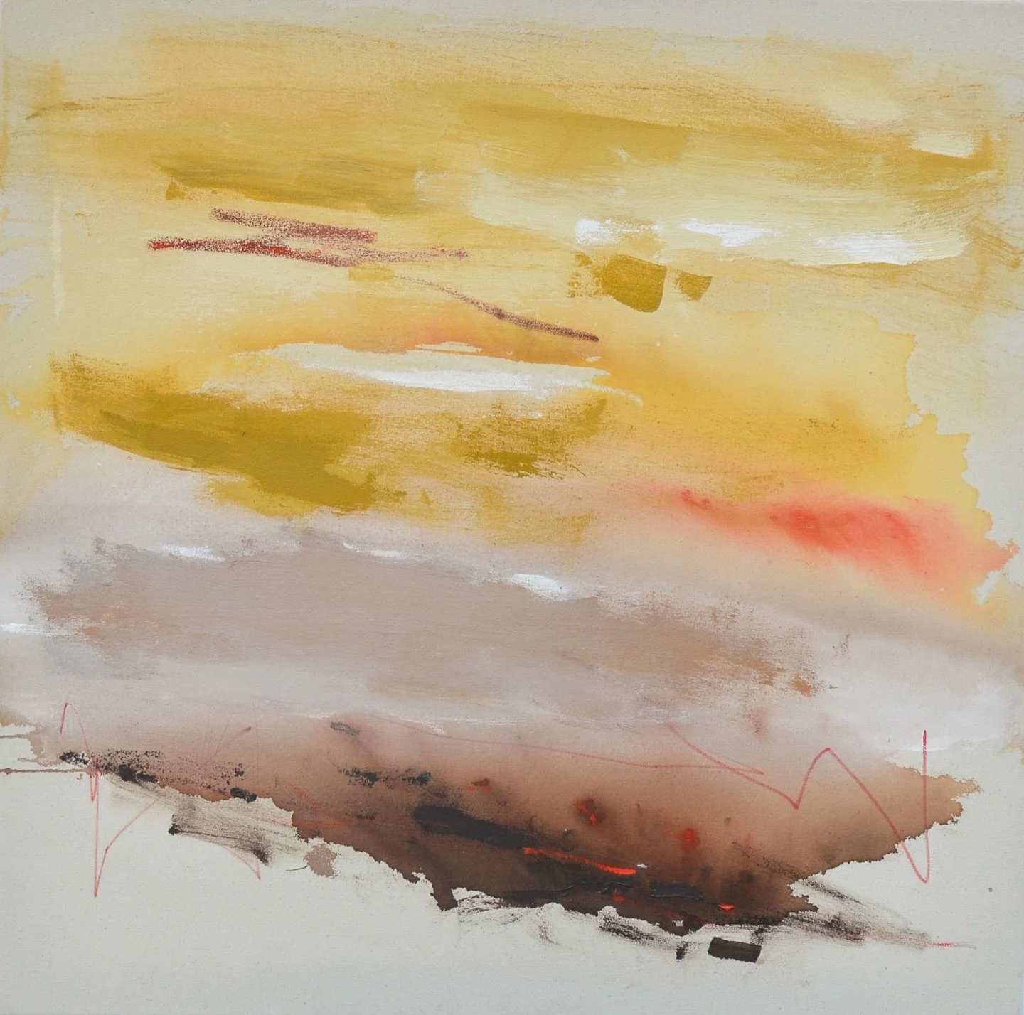 Softness and ease are guiding my new work. With so much chaos and unrest going on around us, I&rsquo;m finding that busy paintings feel overwhelming, and simplicity feels grounding.
.
&ldquo;Daybreak&rdquo;, 24&rdquo; x 24&rdquo; acrylic on canvas
Av