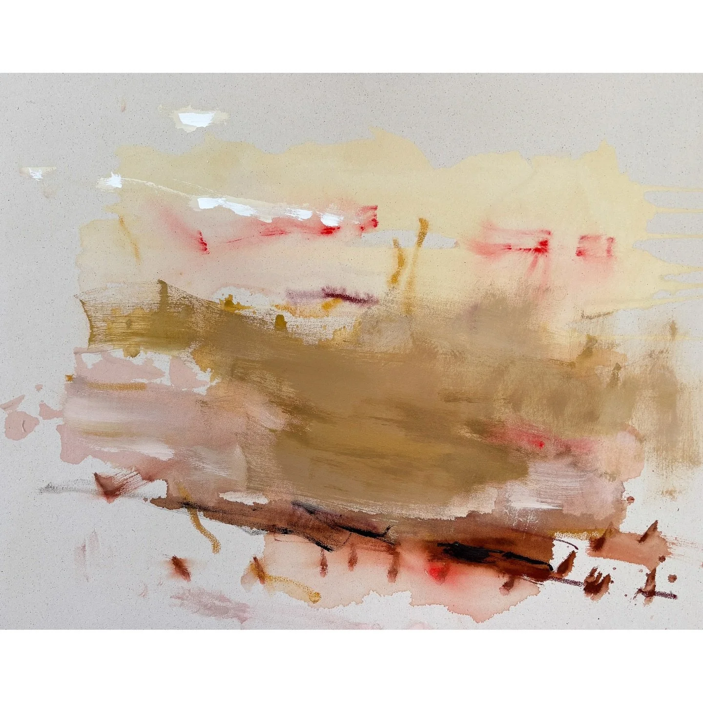 I love the warmth and softness of this collection. I just put one up in my living room and it transformed the space - making it lighter and serene. 
.
&ldquo;Ease&rdquo;, 24&rdquo; x 30&rdquo;, acrylic on raw canvas, now available on my website