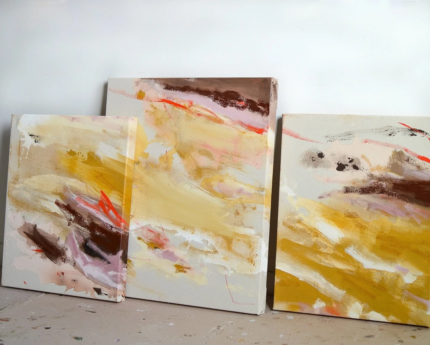 Working on a new series using acrylic and oil stick on raw canvas. Loving the vibrancy of the oil paint. 
.
Sign up for my Collectors List to get early access to the release for this collection. Link in bio.