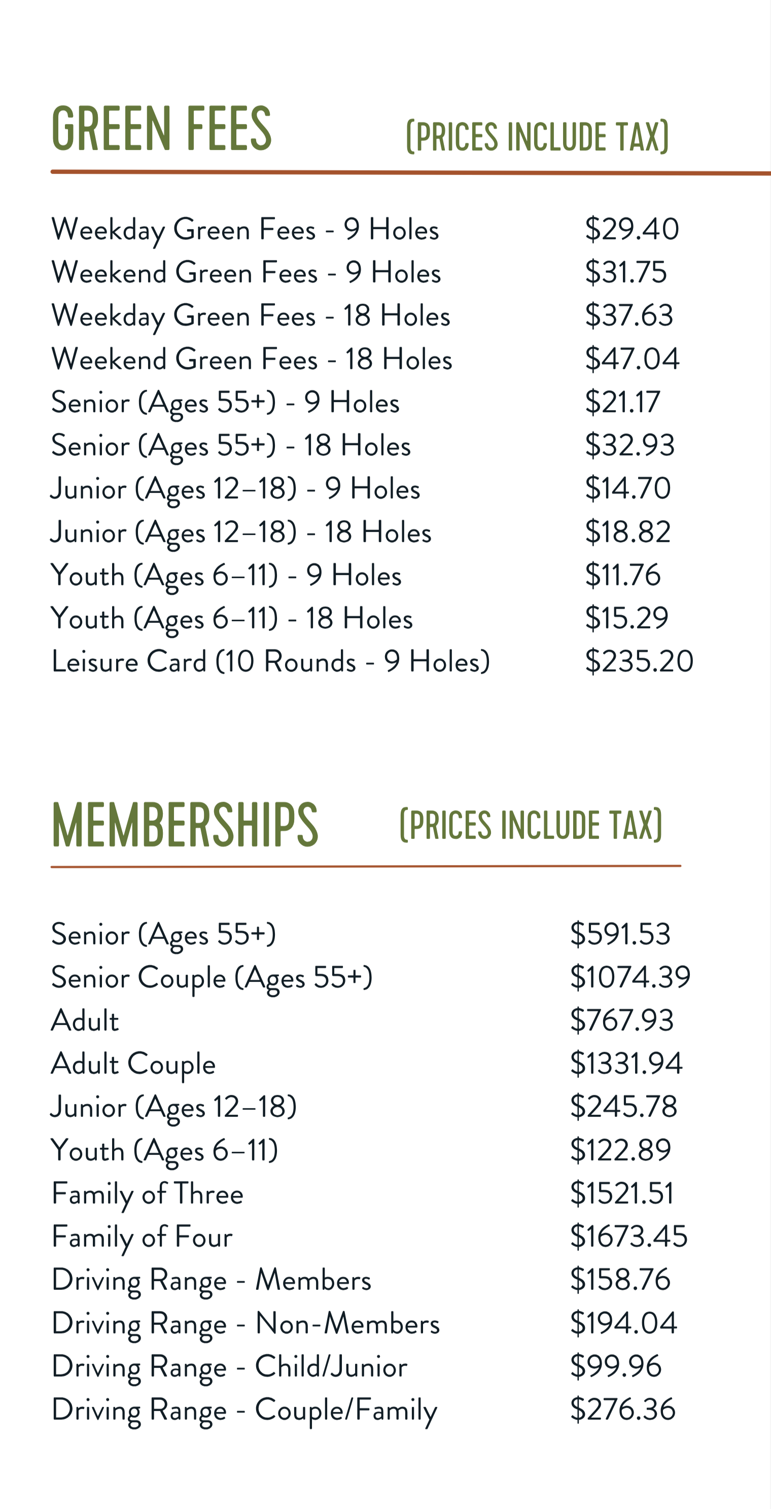 Green fees and membership prices for the Tumbler Ridge Golf and country club