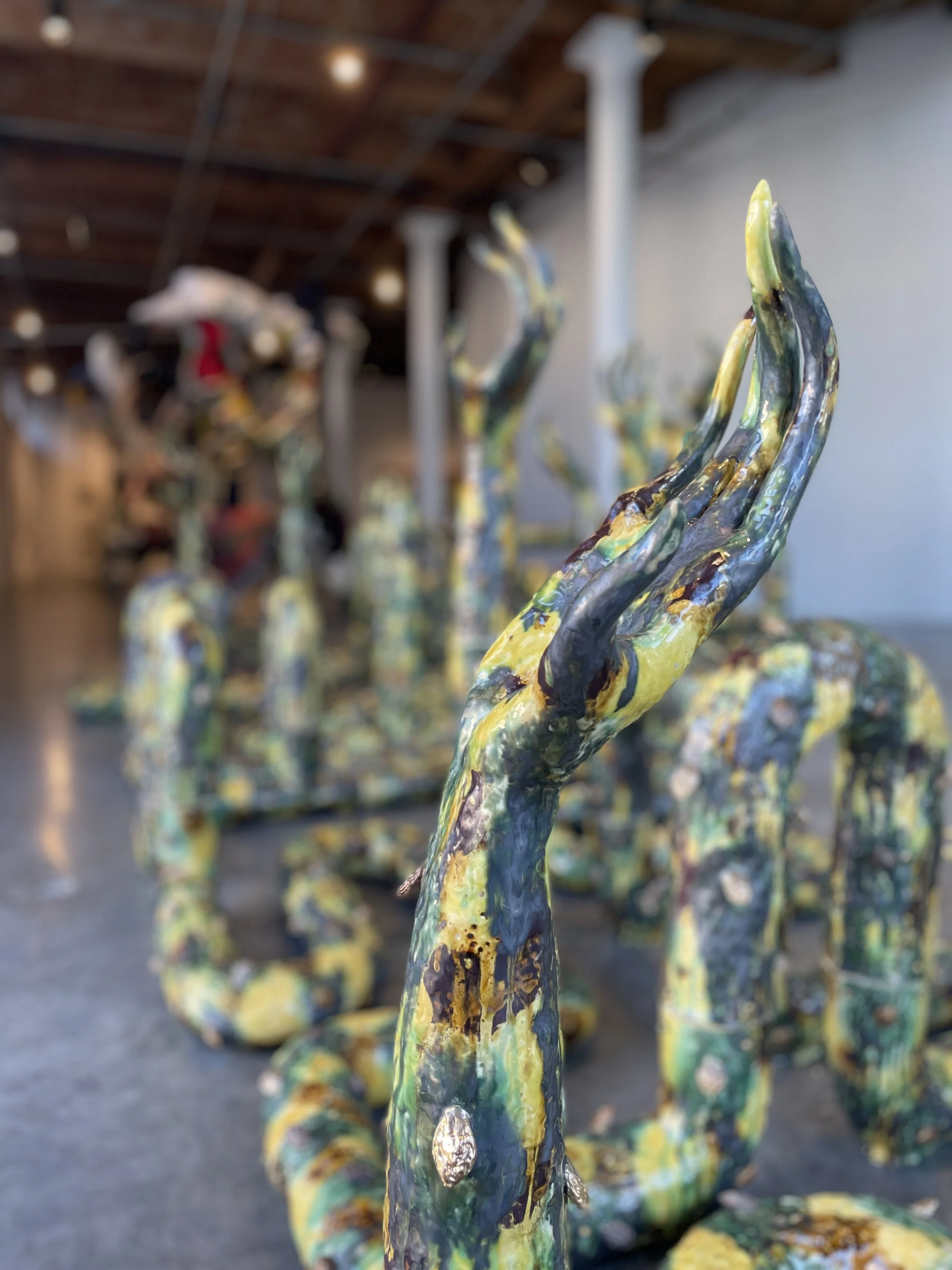 Cathy Lu 

Passages, 2024
Stoneware, glaze, and gold luster
