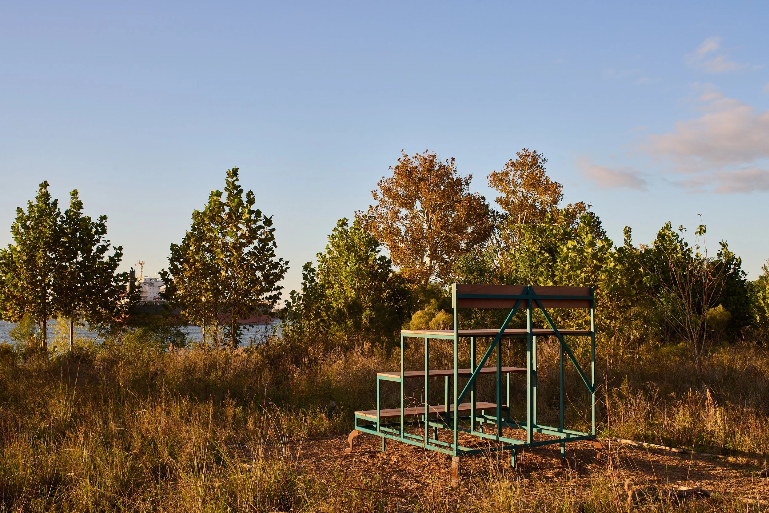 Christopher Cozier

it has already been decided, 2024
Steel, enamel, and sapele wood